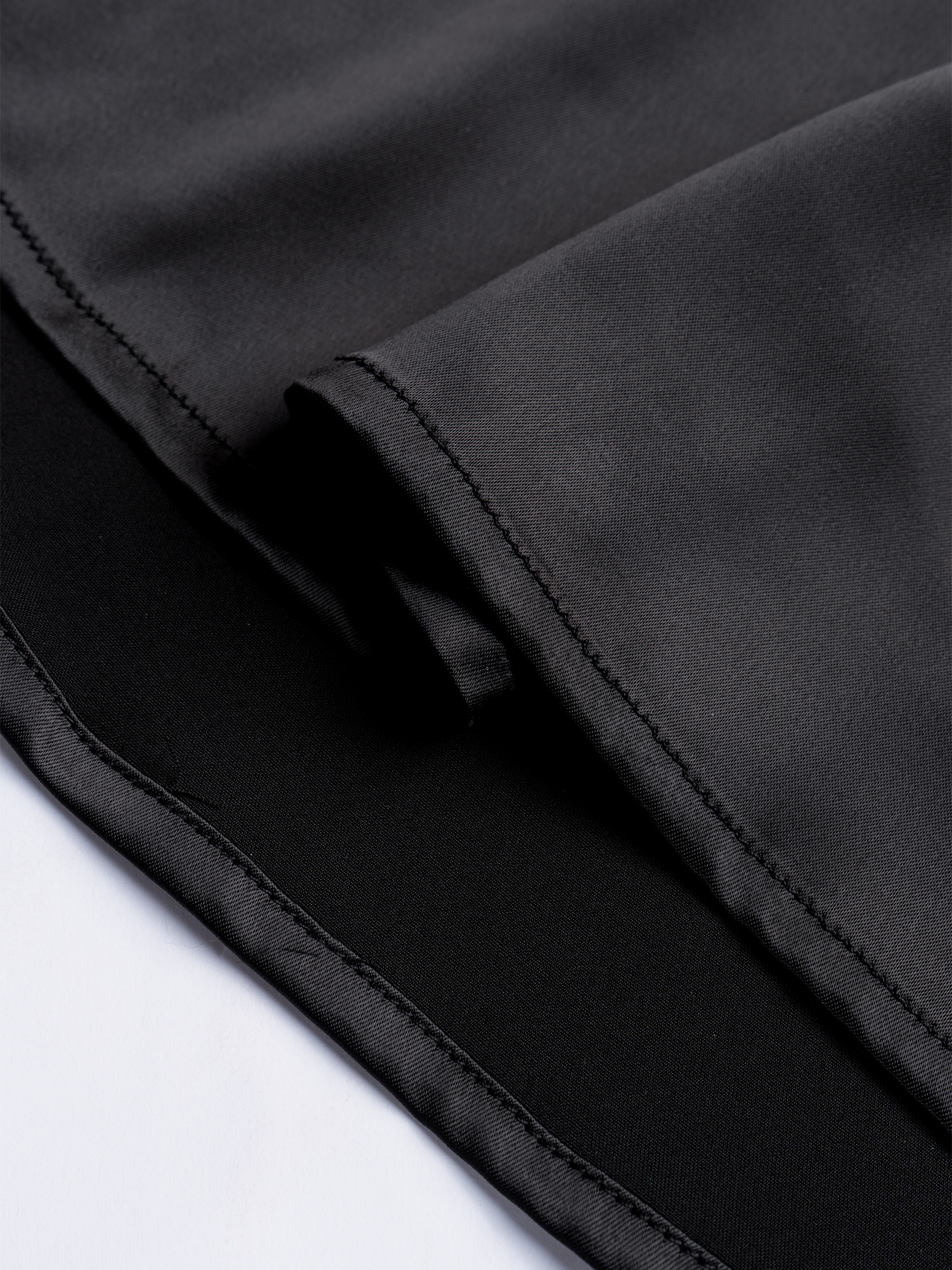 Black Satin Cowl Neck Bell Sleeve Open Back Mini Dress