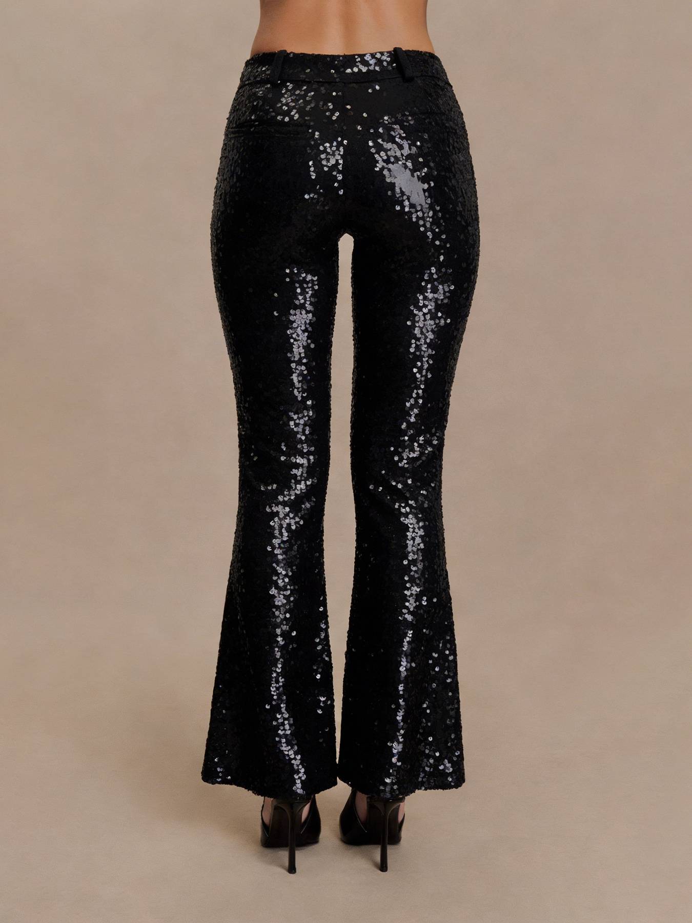 Women's Sequin High Waist Flare Pants