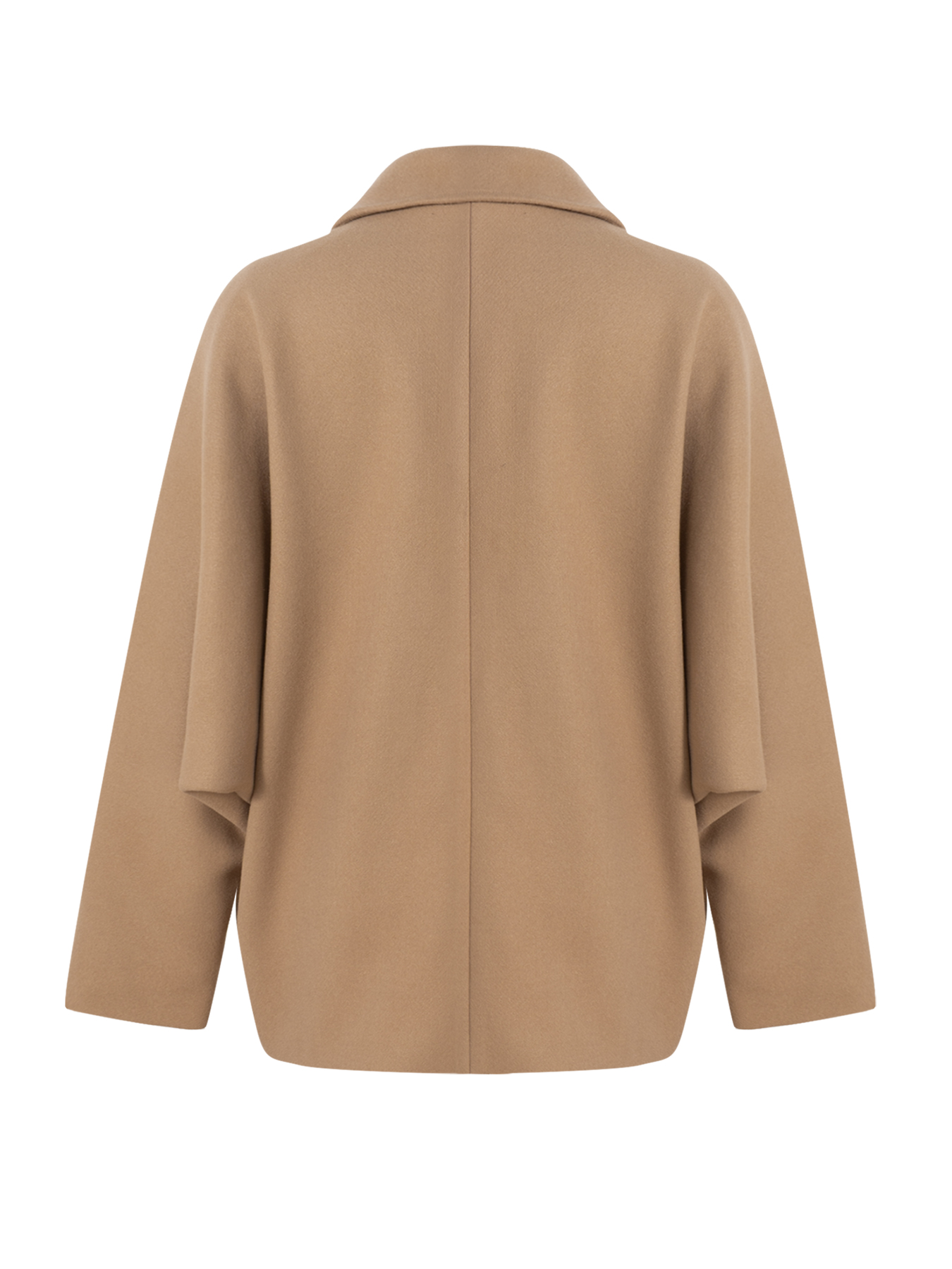 Women's Beige Oversized Single-Breasted Lapel Coat