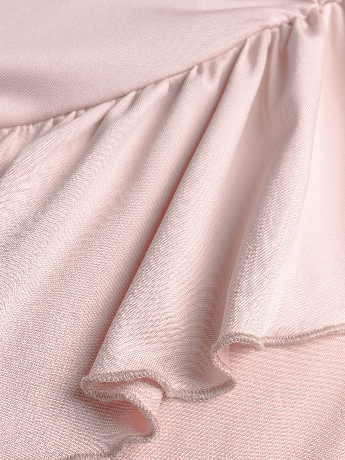 Woman's Pink Turtleneck Lace Sleeve Asymmetric Midi Dress