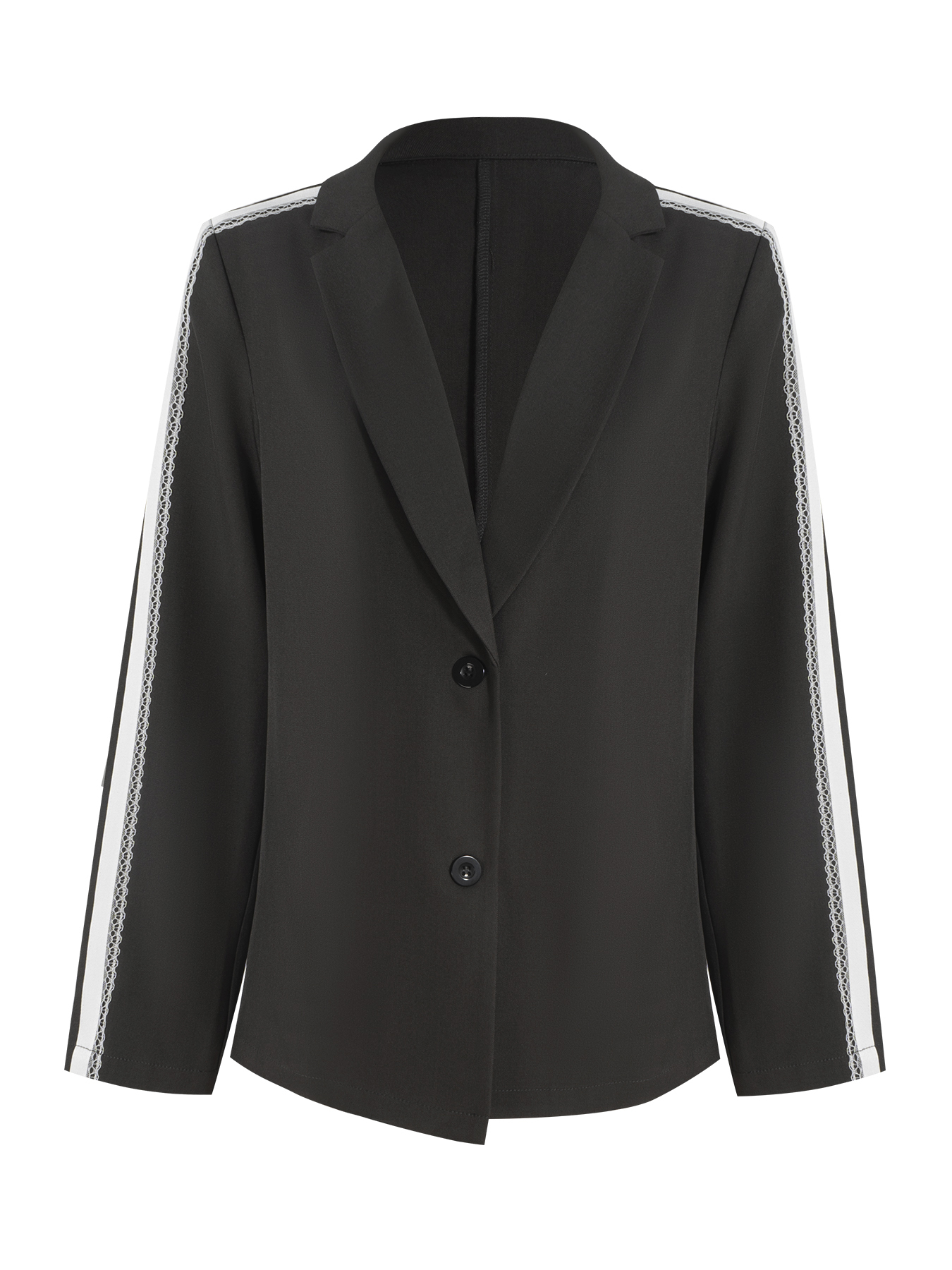 Blazer with Contrast Striped Sleeve Detail