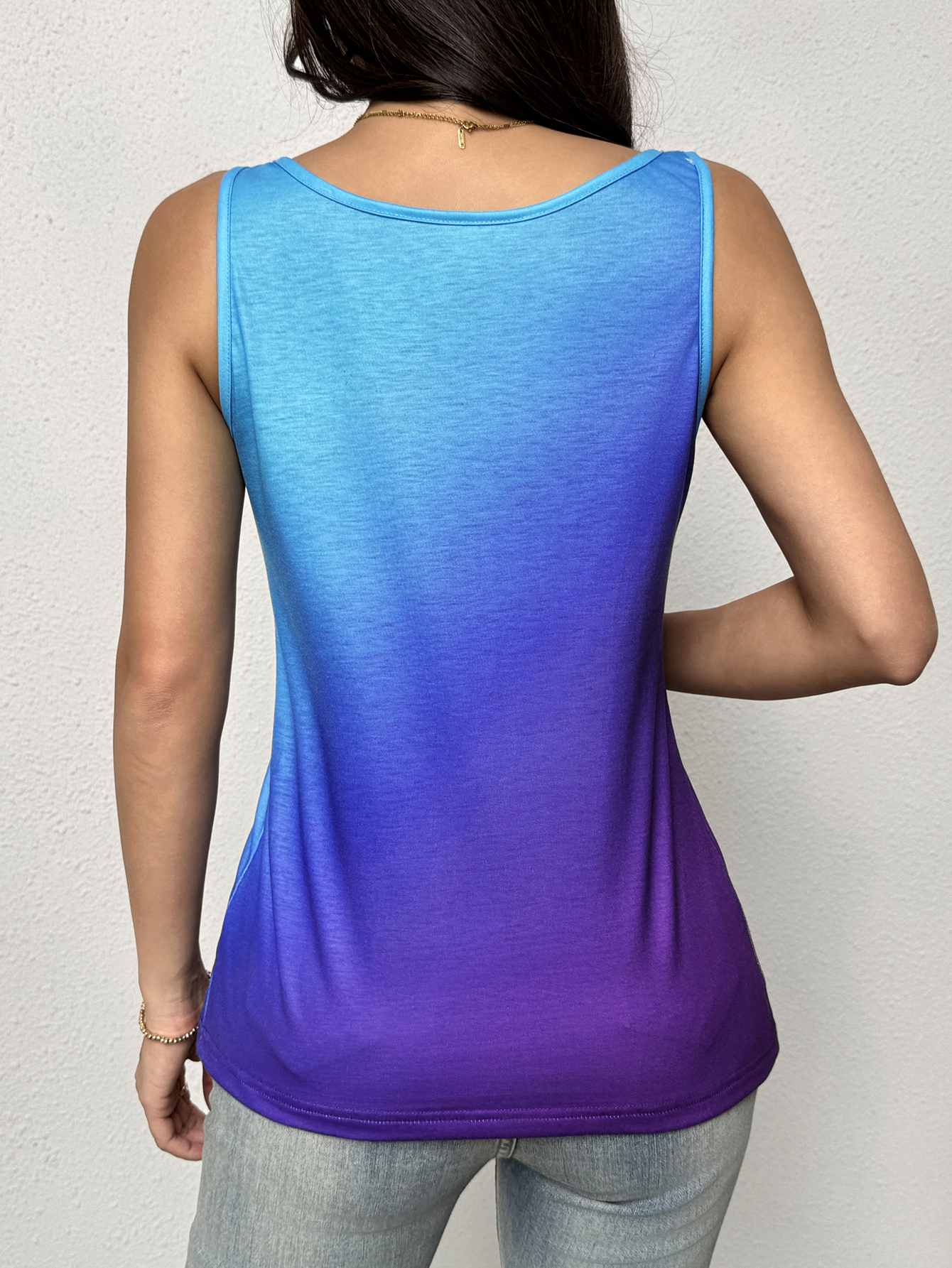 Women's Blue - Purple Gradient Sleeveless Tank Top