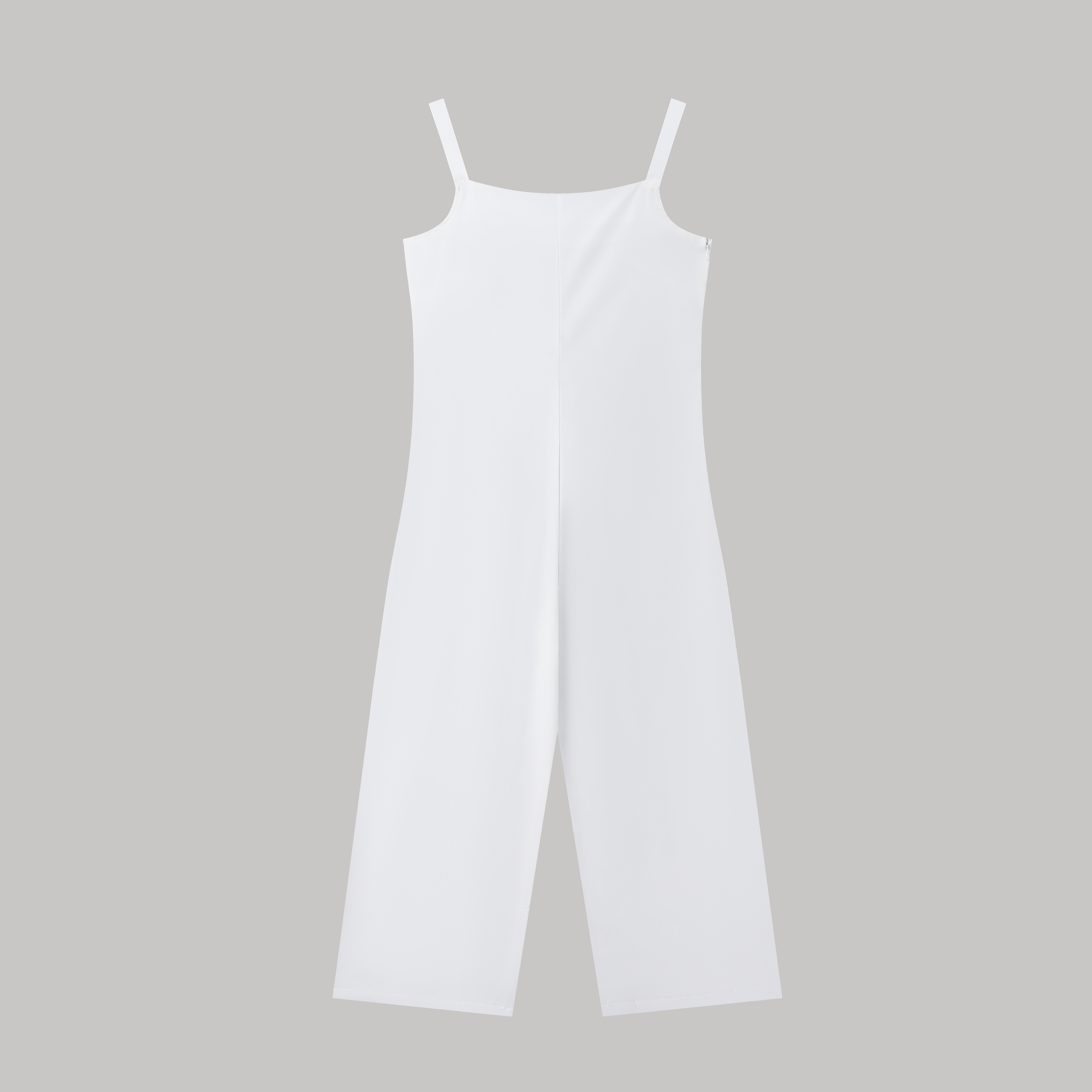 Women's White Sleeveless Jumpsuit with Blue Butterfly Print