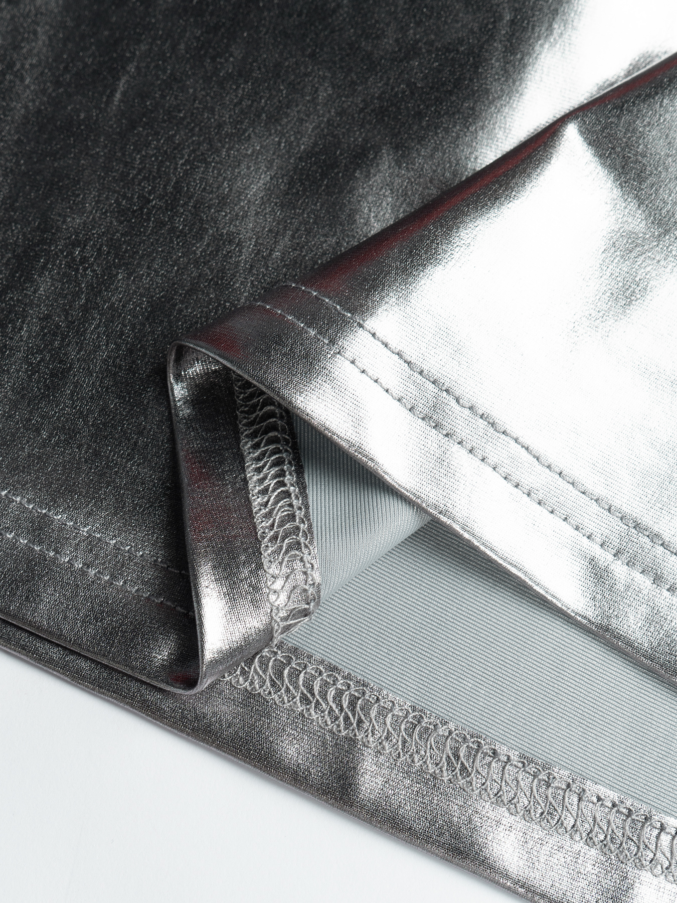 Woman's Silver Metallic Crisscross Strap Deep V Neck Bodycon Mini Dress