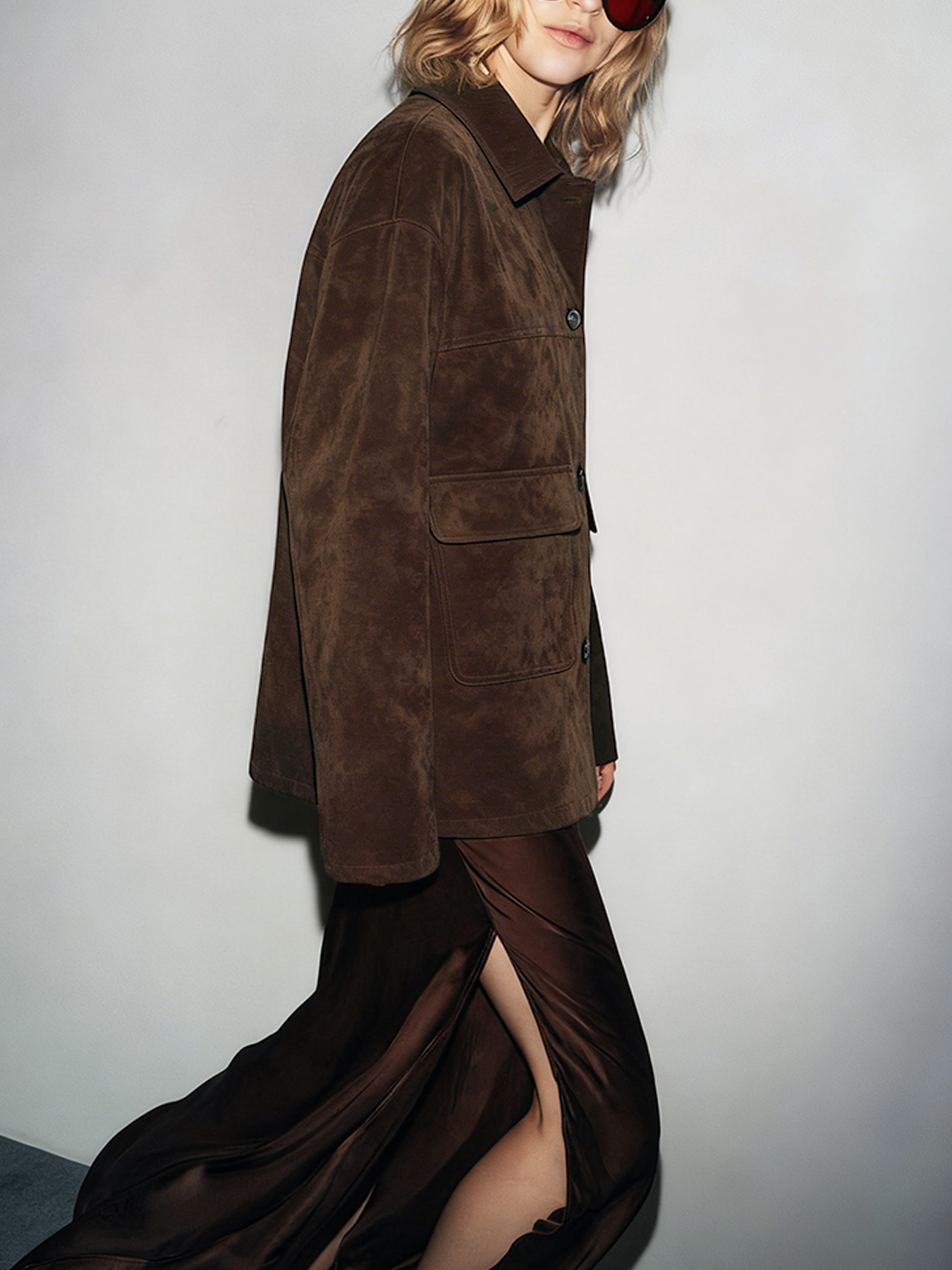 2026 Spring/Summer New Style Retro Lapel Single-breasted Suede Texture Casual Jacket