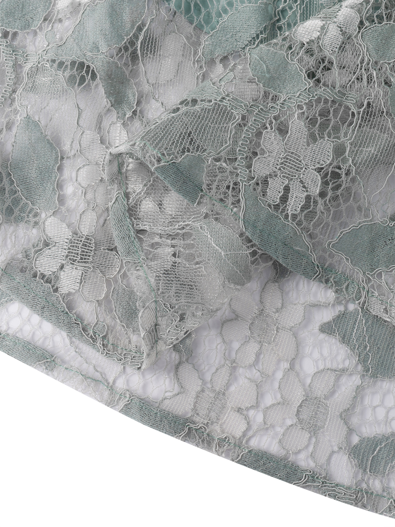 Women's Mint Green Lace Cold-Shoulder Spaghetti Strap Midi Dress