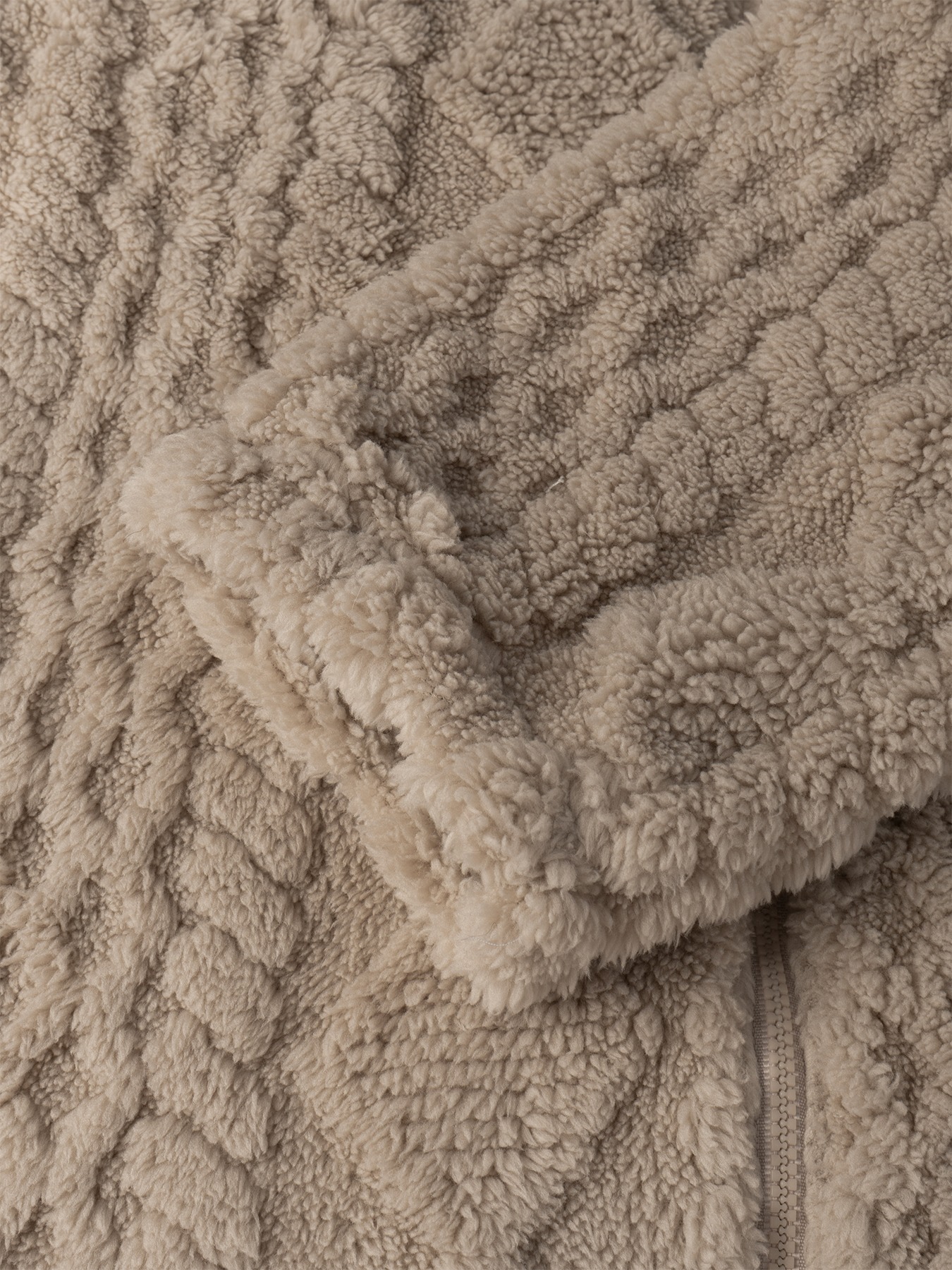 Khaki hooded fleece jacket for women Printed loose medium-length coat