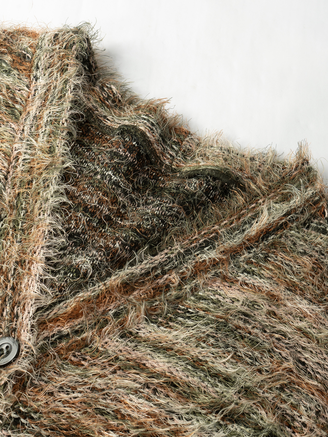 Women's  Retro Lazy Style Mixed Color Fuzzy V-Neck Knit Cardigan : Loose Slimming Elegant Sweater Coat