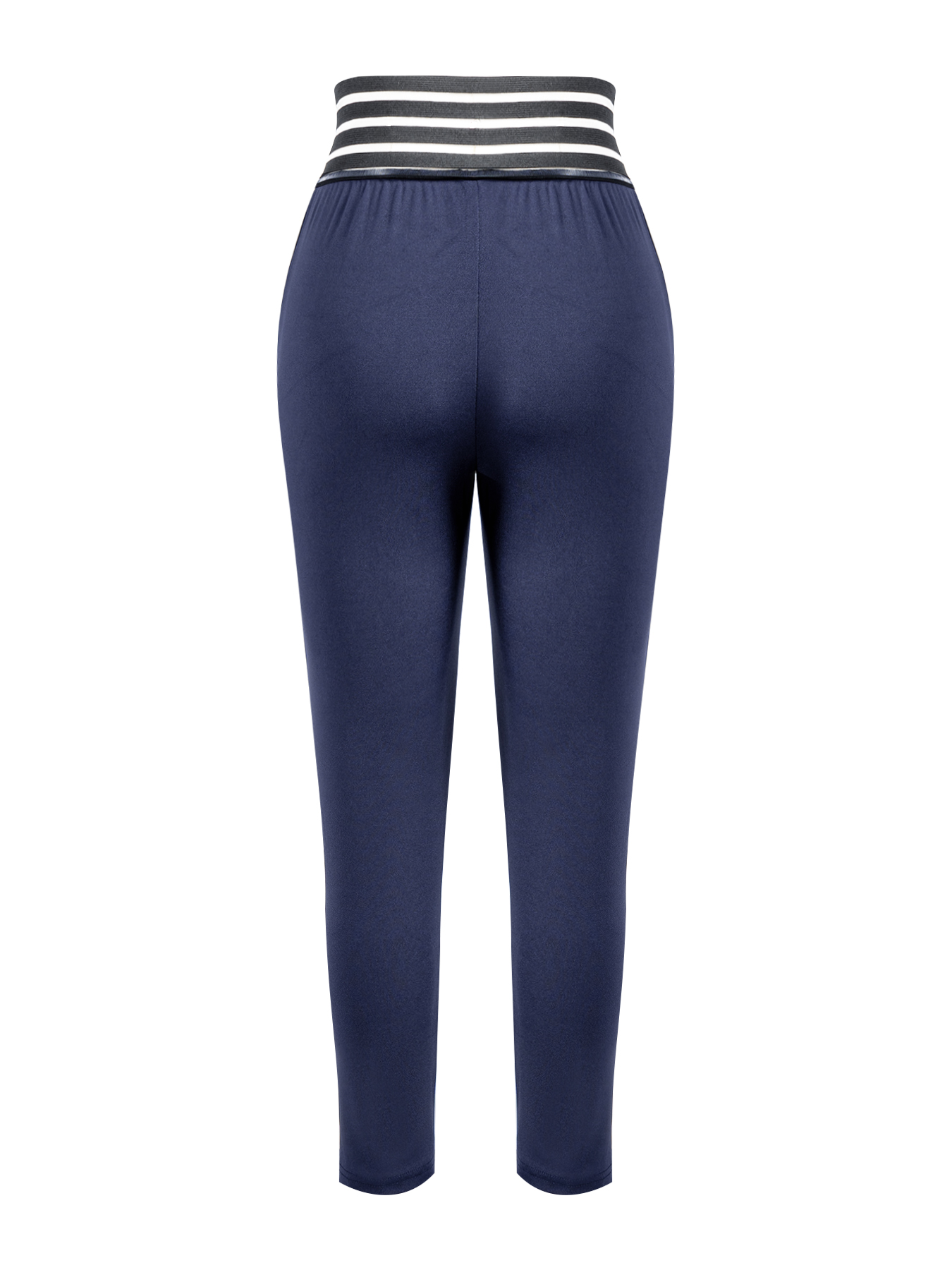 Women's High-Waisted Cropped Trousers with Mesh Detail