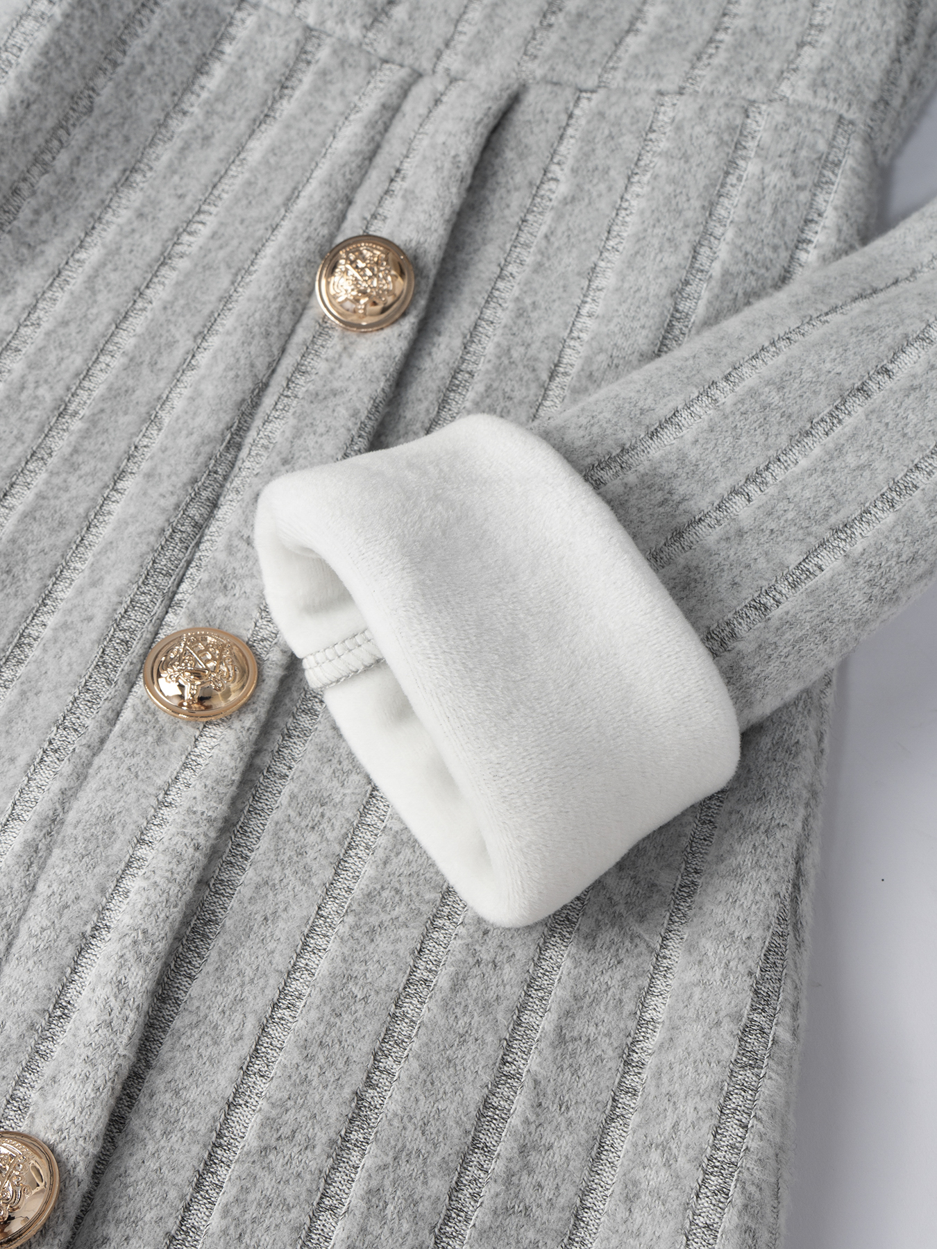 Woman's Gray Collared Wrap V-Neck Long Sleeve Ribbed Bodycon Mini Dress