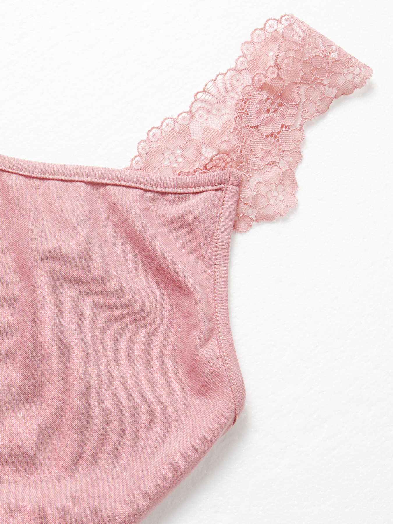 Women's Pink Lace Trim V-Neck Sleeveless Nightdress