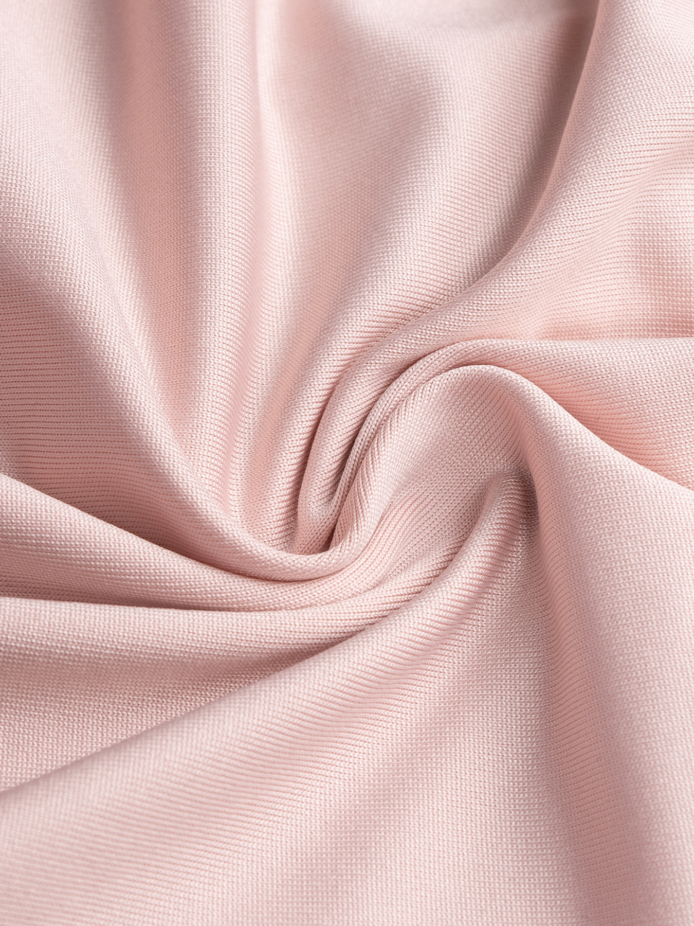 Woman's Pink Turtleneck Lace Sleeve Asymmetric Midi Dress