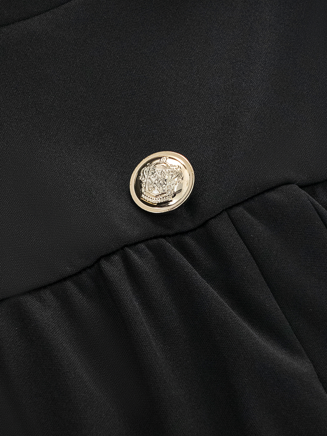 Women's Black Contrast Collar Double-Breasted Midi Dress