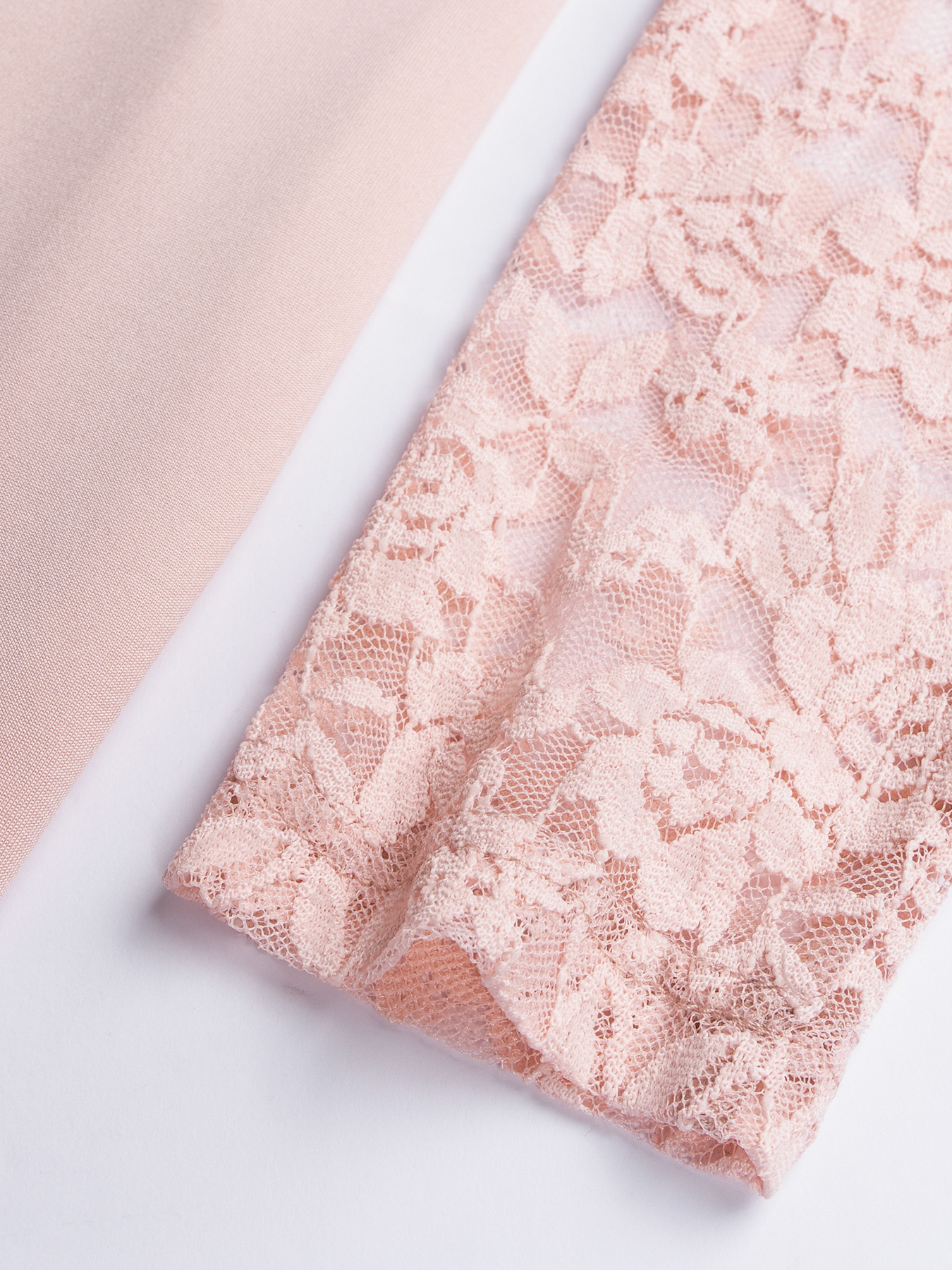 Woman's Pink Turtleneck Lace Sleeve Asymmetric Midi Dress