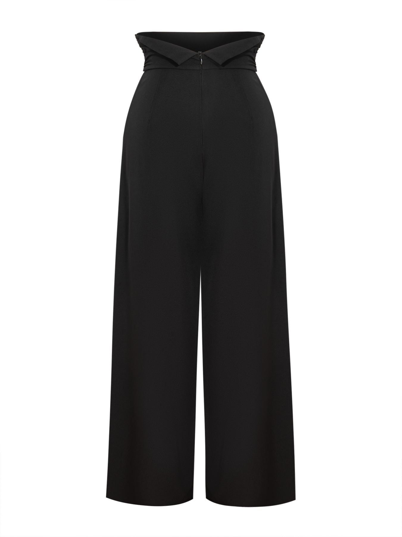 Black High Waist Wrap Wide Leg Pants