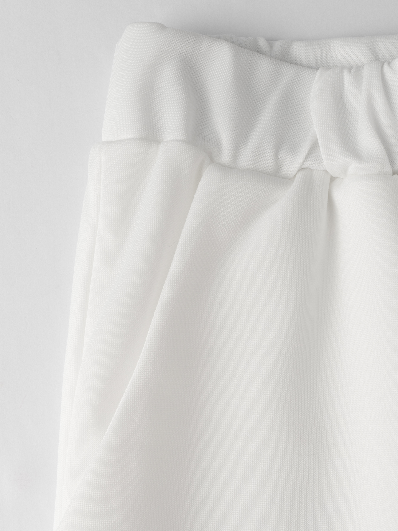 Women's White Long Sleeve Asymmetric Top and Wide-Leg Pants Set