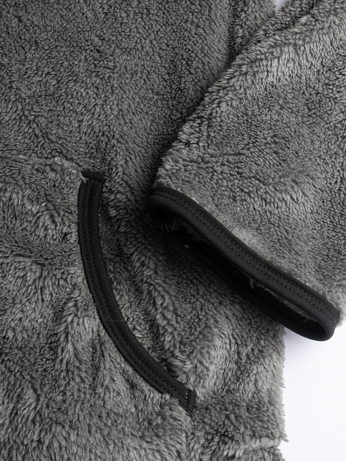 Women's Gray Fuzzy Zip-Up Jacket with Pockets