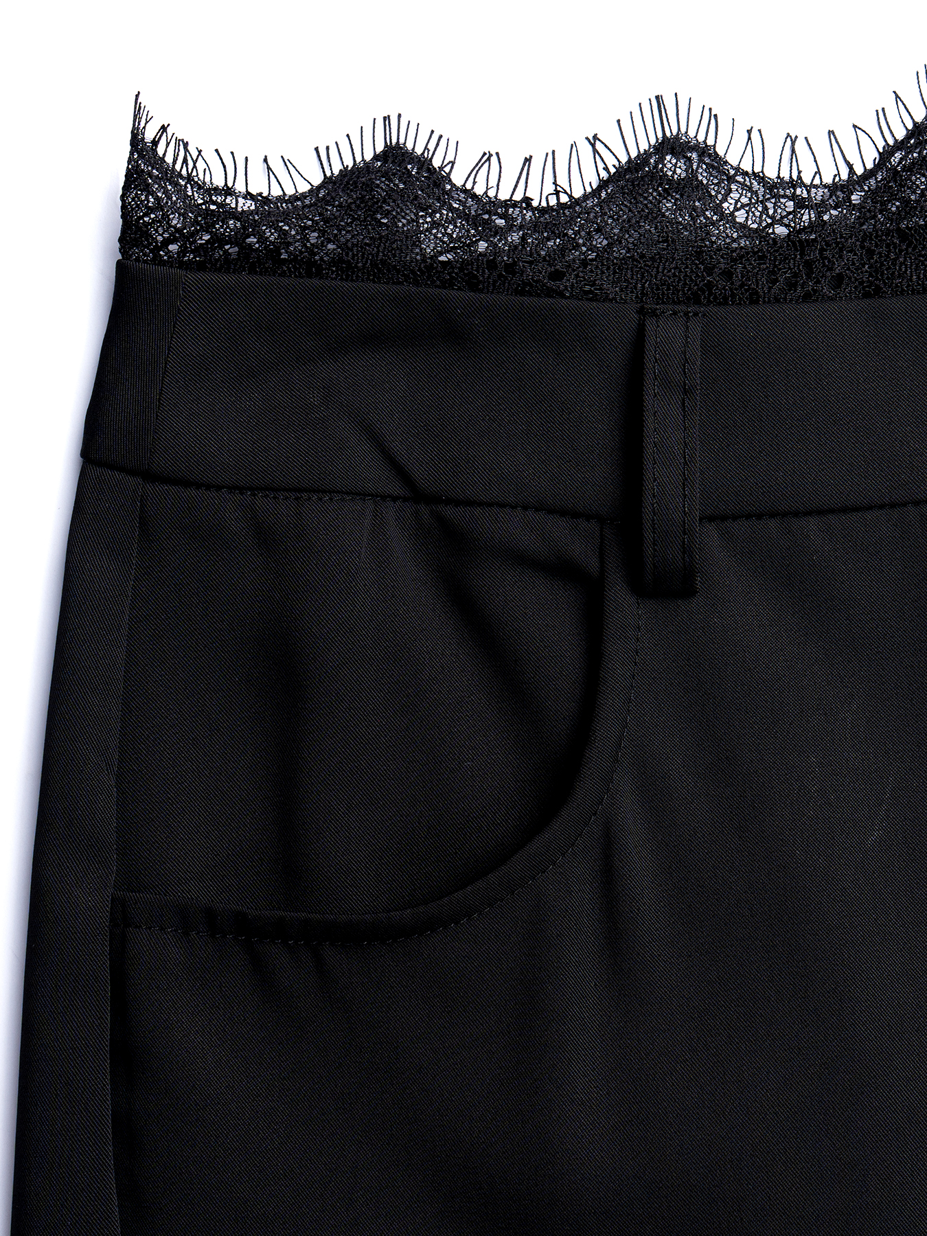 hot girl style high-waisted wide-legged pants. Lace-waisted work suit pants. Thin-looking charcoal-black pants.-Aetheryn