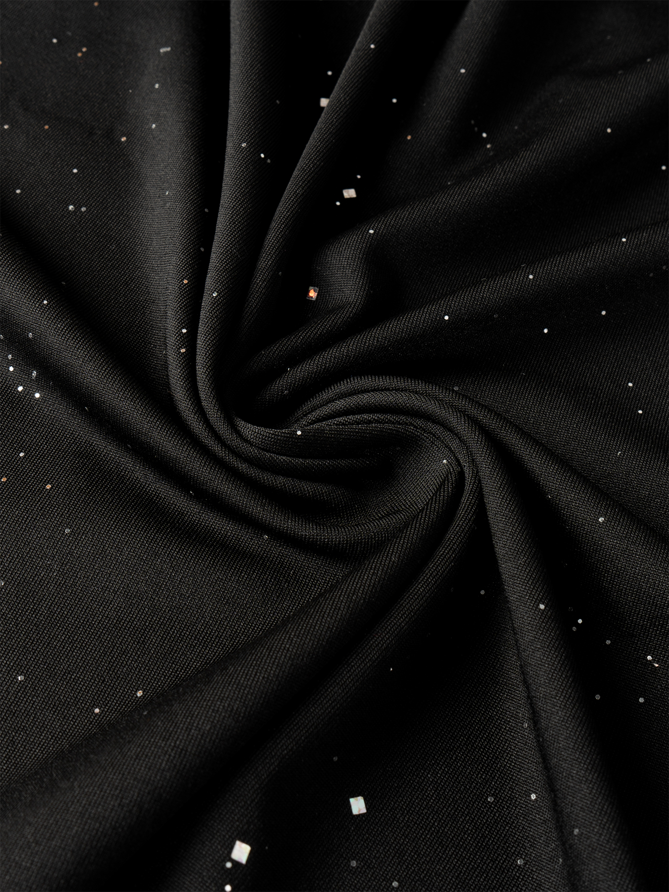 Women's Black Glittery Camisole with Rhinestone - Trimmed Straps