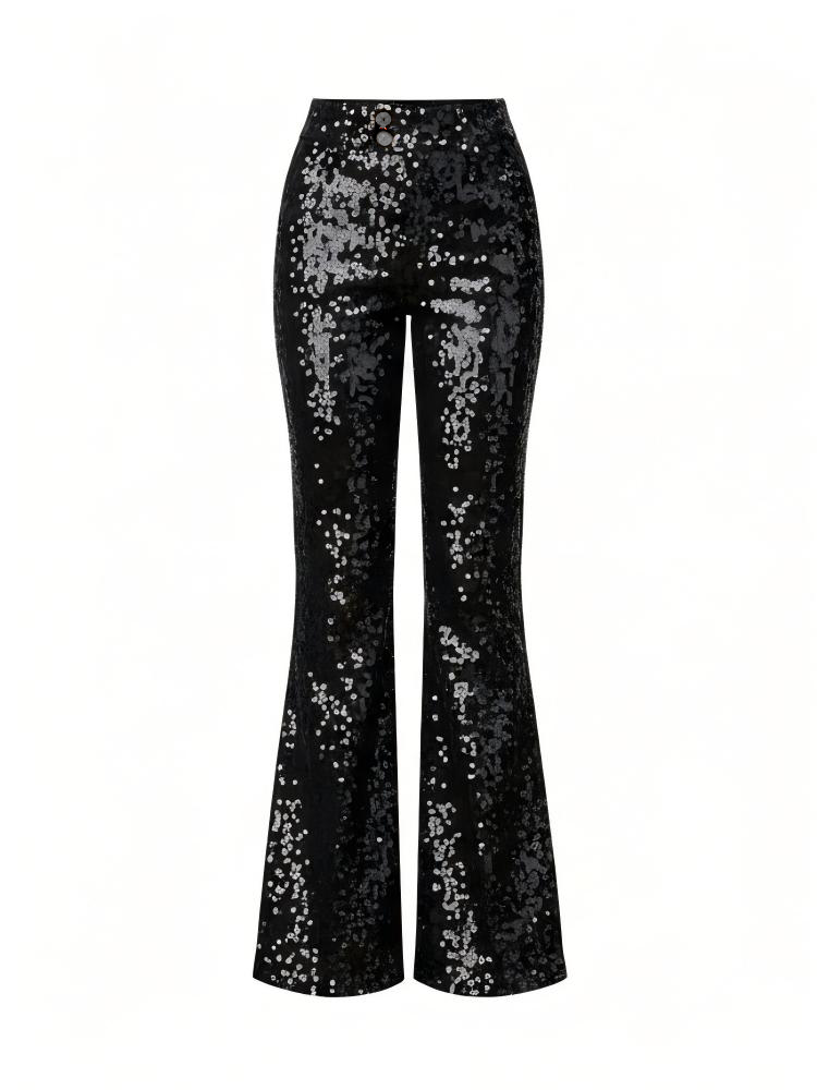 Women's Sequin High Waist Flare Pants