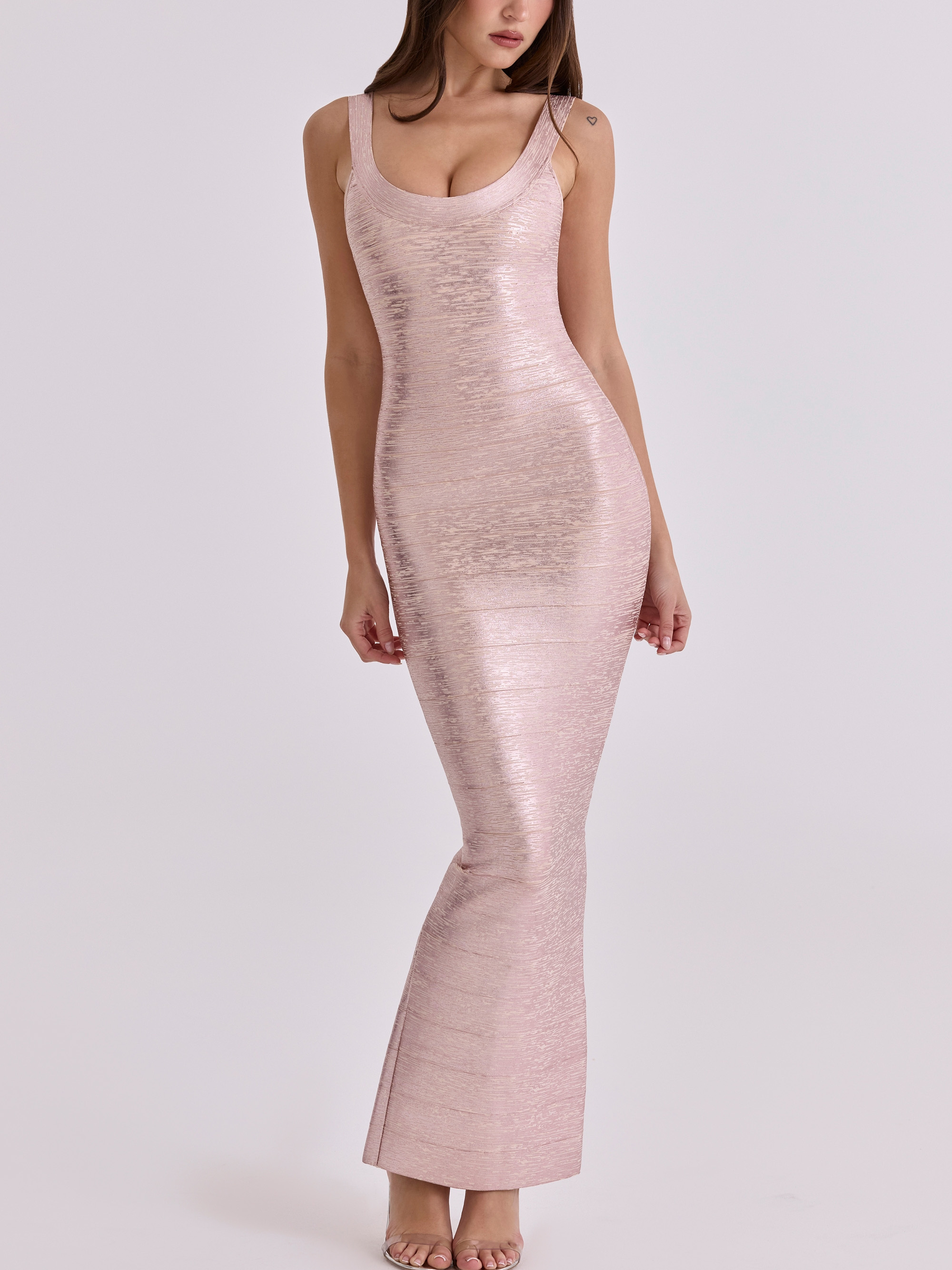 Rosé Bandage Maxi Dress