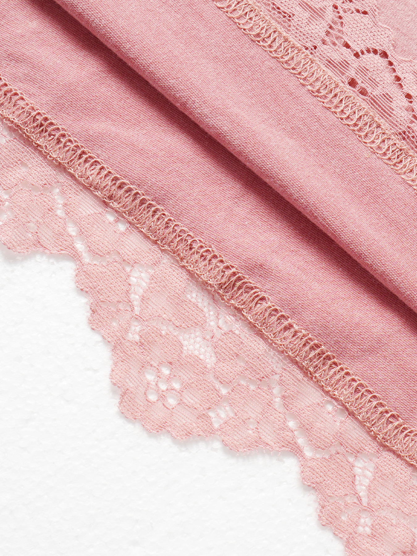 Women's Pink Lace Trim V-Neck Sleeveless Nightdress