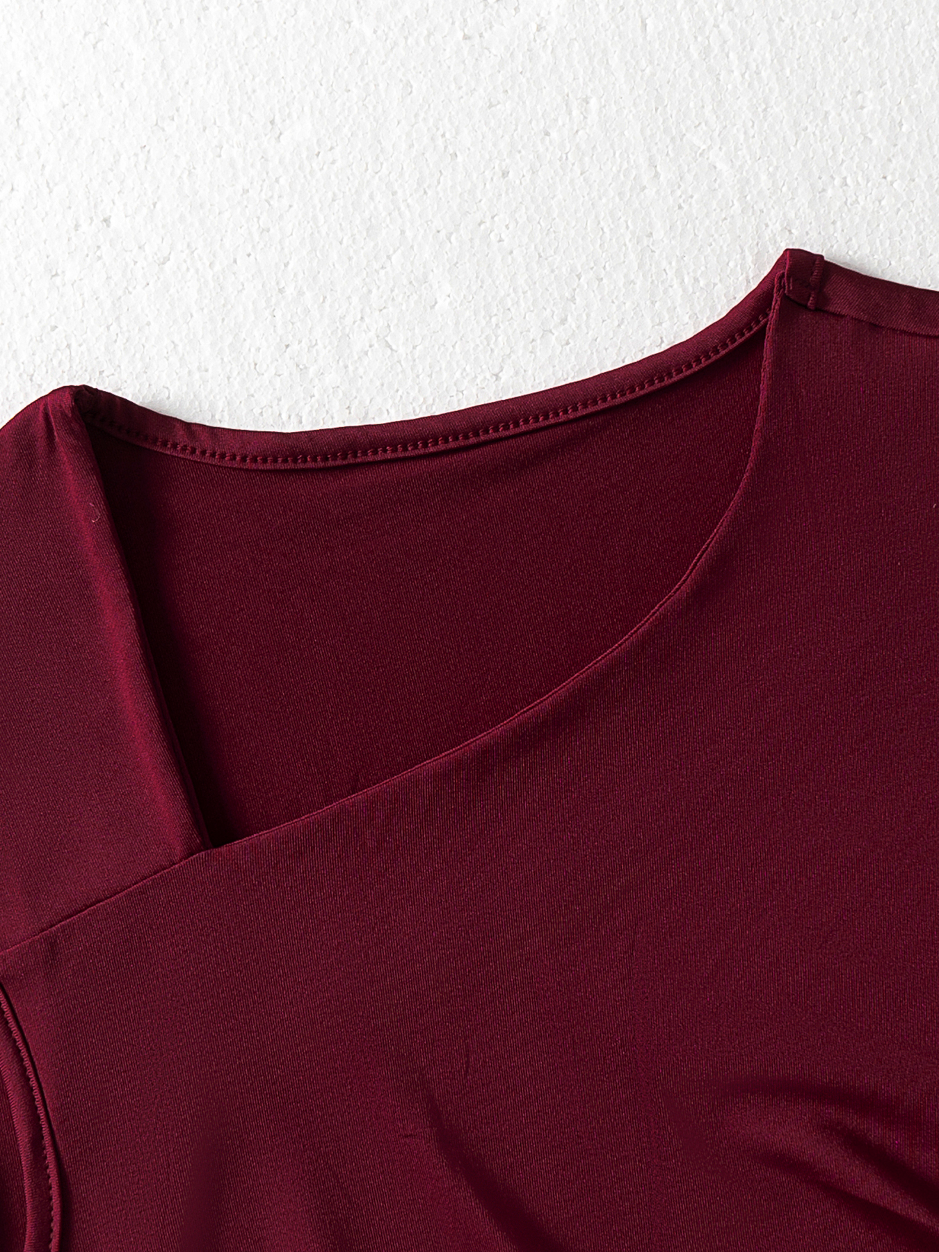 Women's Burgundy Asymmetric Cutout Sleeveless Top