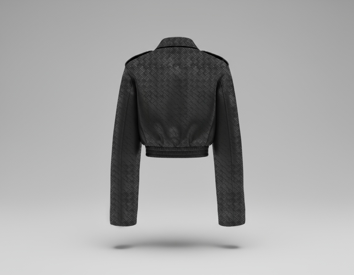 2026 Spring/Summer New Style Fashion Casual Quilted Pattern Zipper Short Leather Jacket