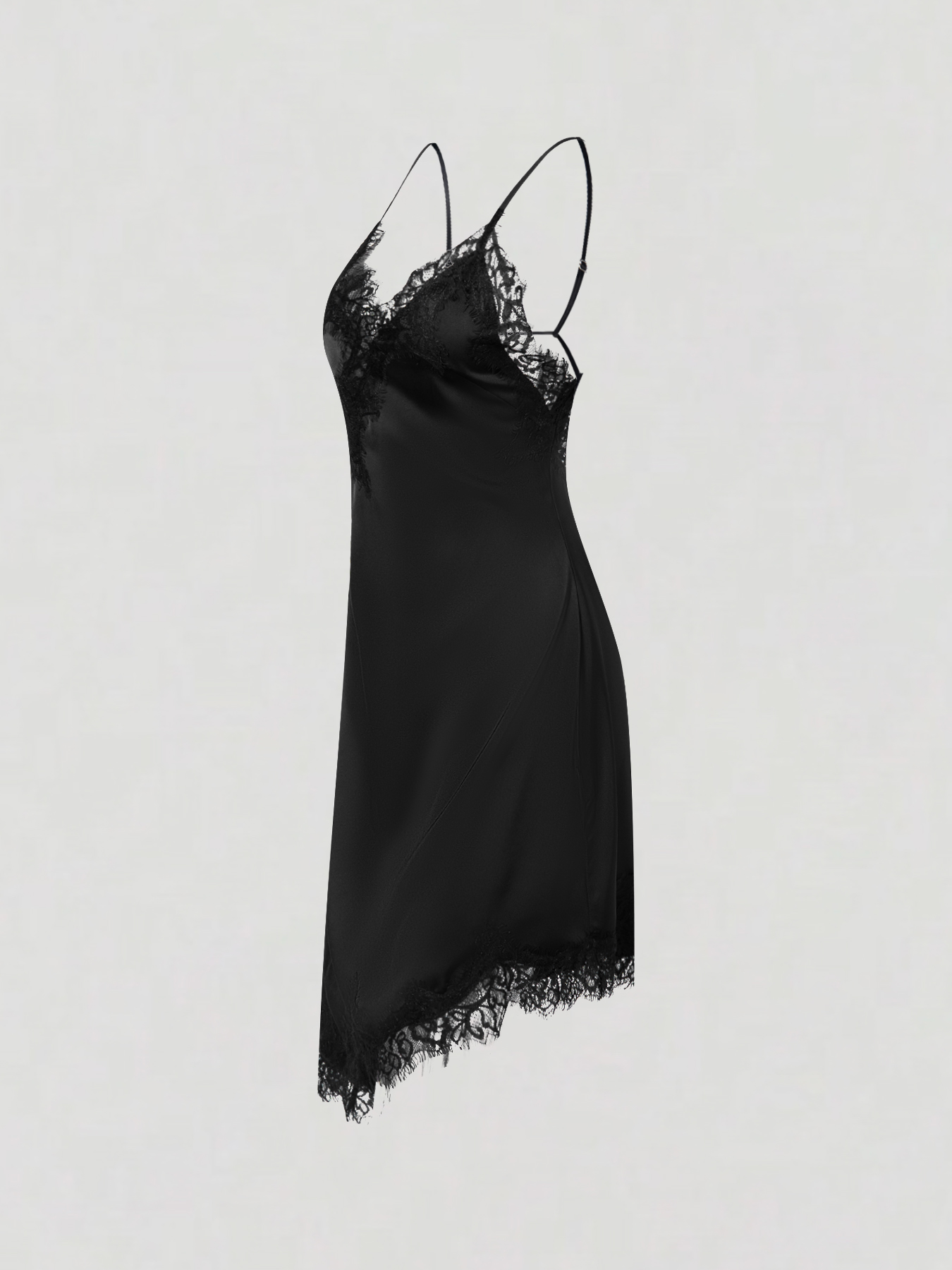 2026 Spring/Summer New Style Sexy & Elegant V-neck Lace Splicing Asymmetric Camisole Dress