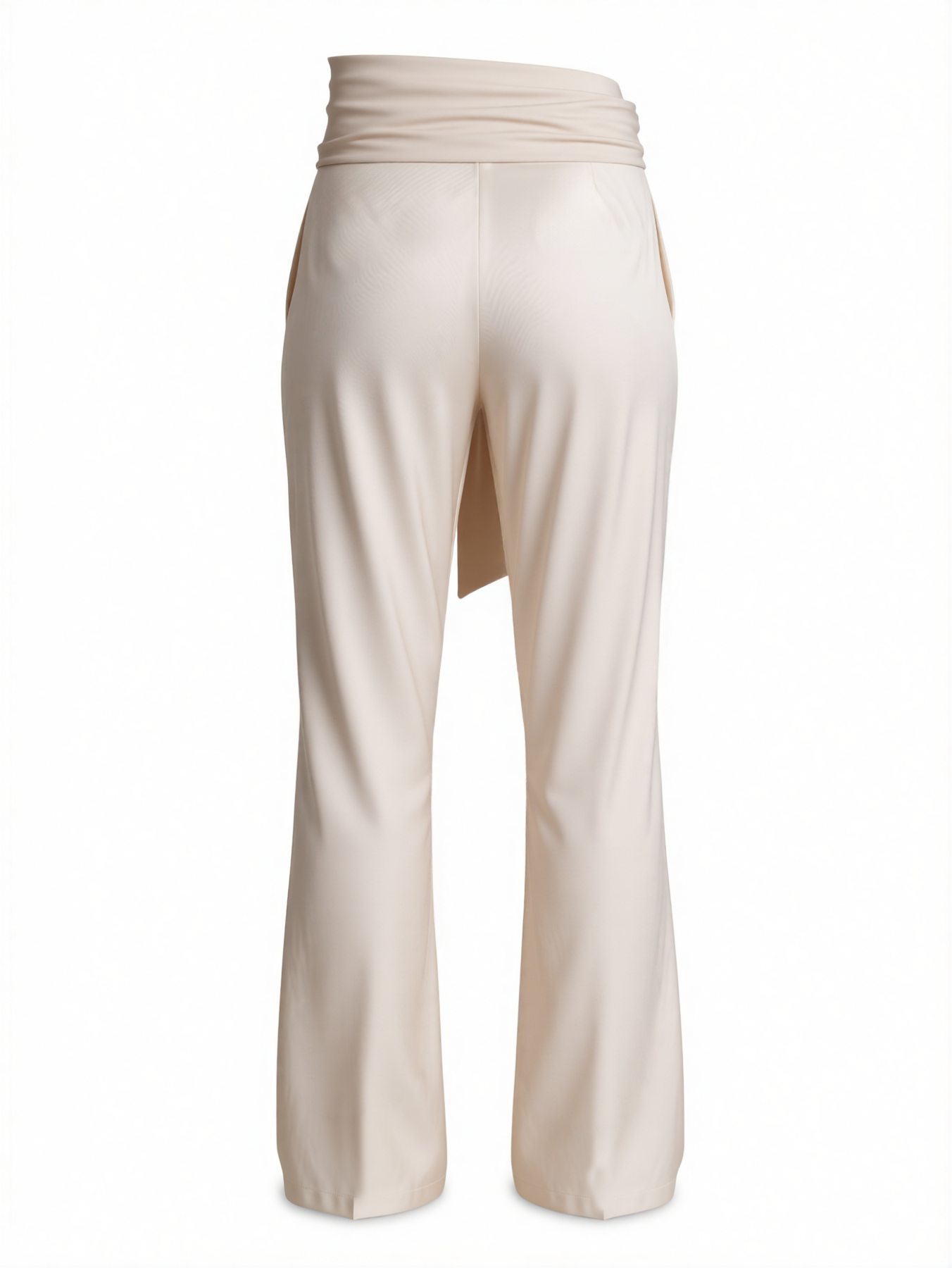 2026 Spring Summer Light Luxury Dinner Style Satin Halter Backless Jumpsuit : Metal Chain Decor Waist Tie Wide-Leg One-Piece