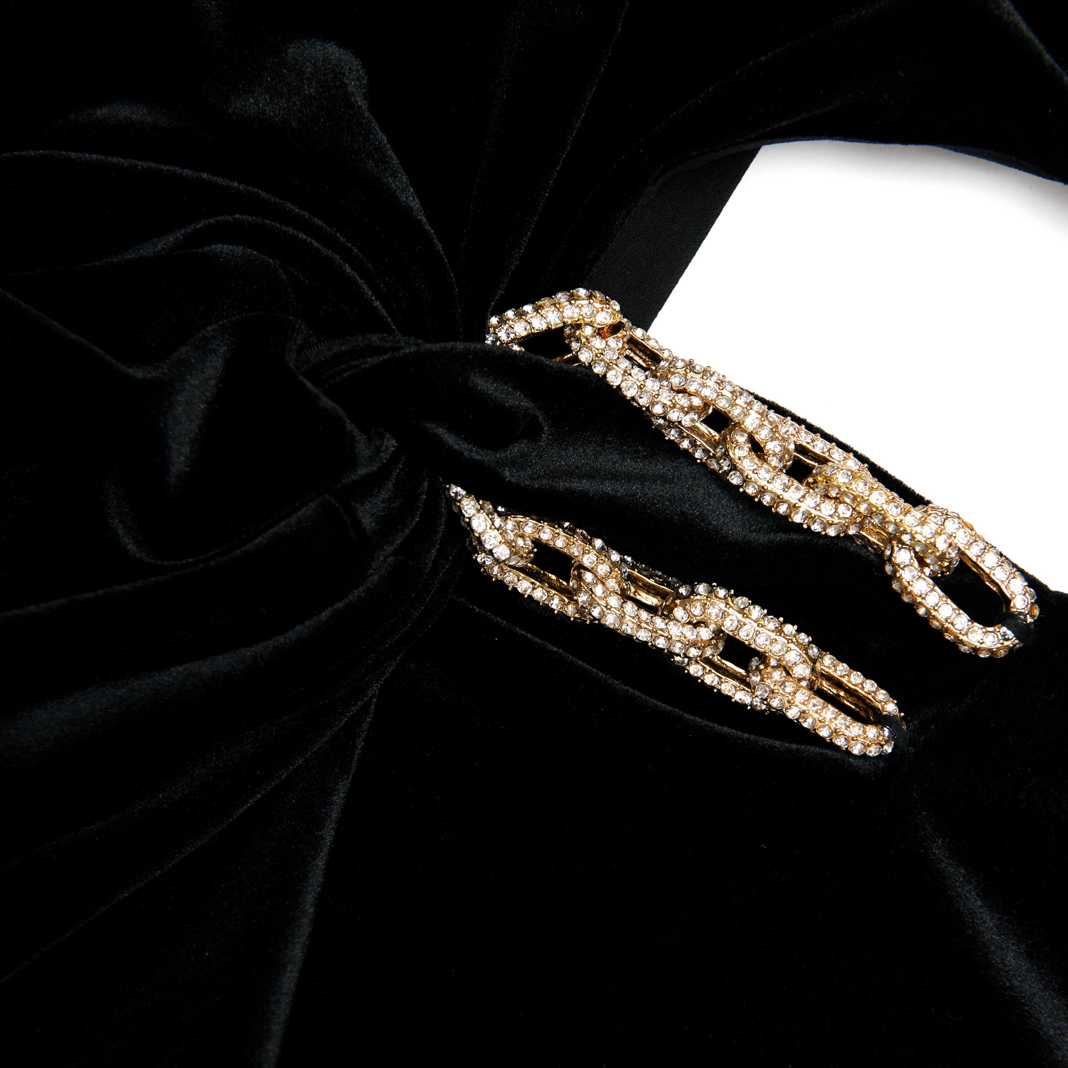 Woman's Vintage Luxury Black Velvet Formal Dress Cutout Waist Twist Metal Buckle Long-Sleeve Slit Maxi Dress