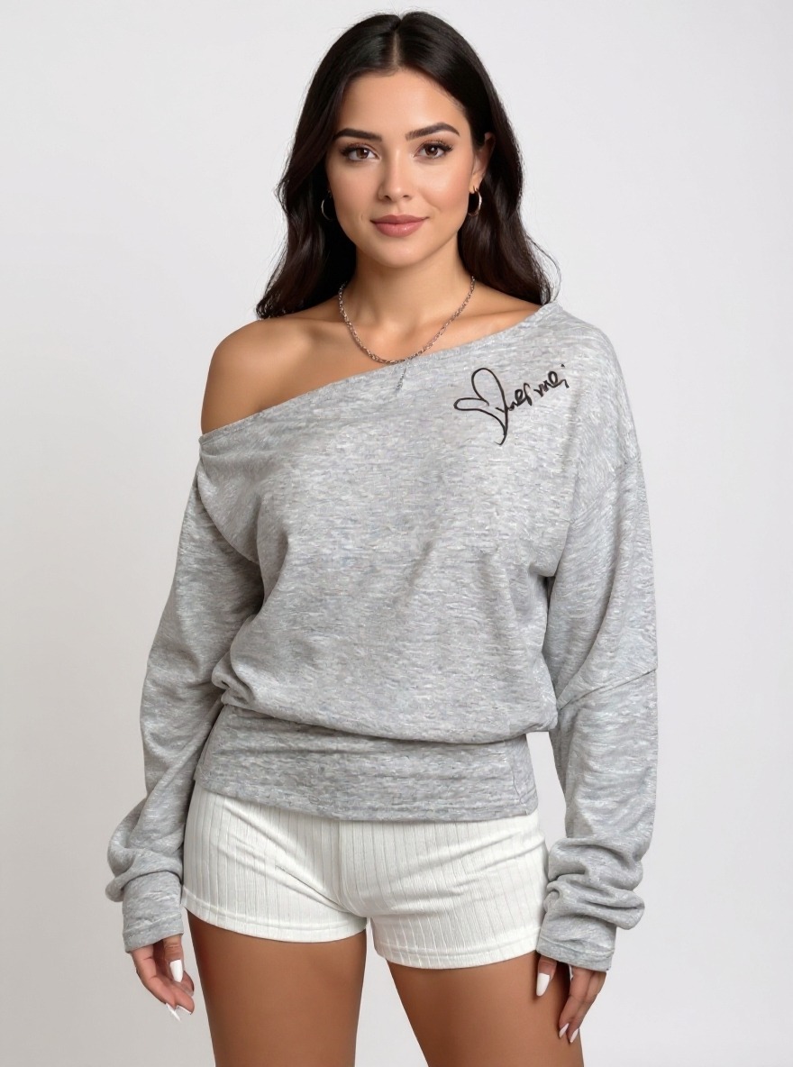 Y2K Off-Shoulder Long Sleeve Top