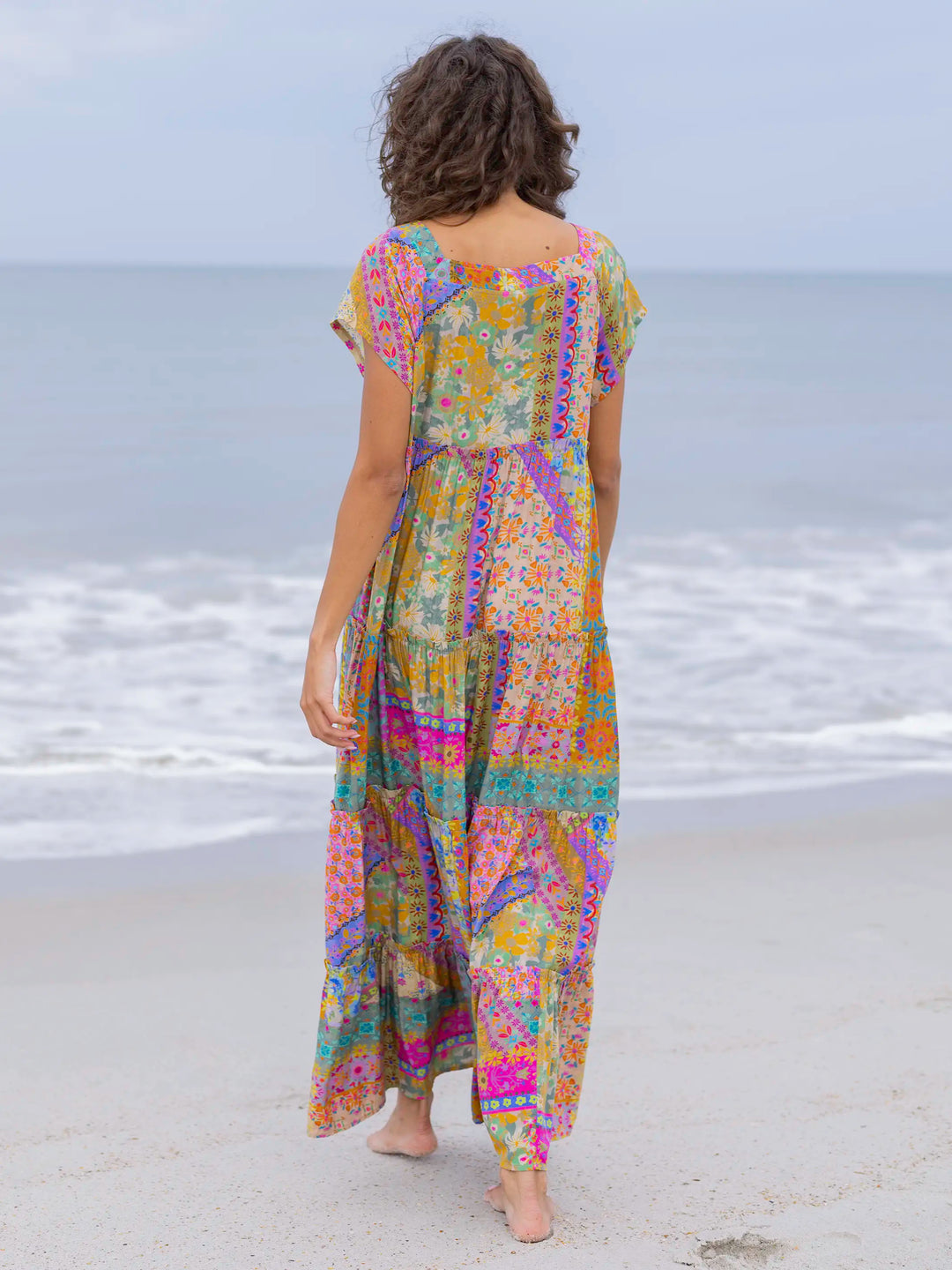 Boho Patchwork Floral Maxi Dress