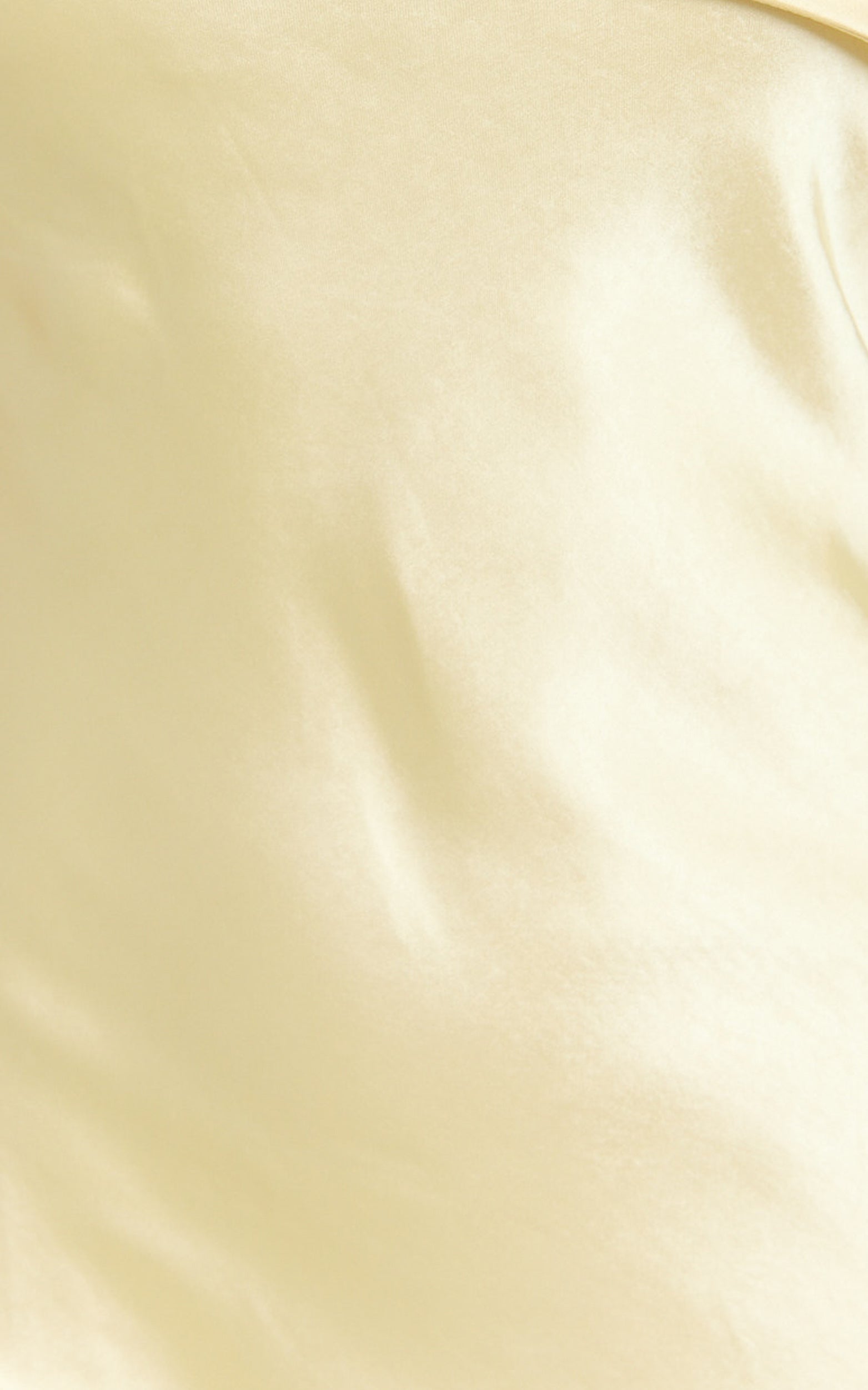 Pale Yellow Draped One Shoulder Satin Dress