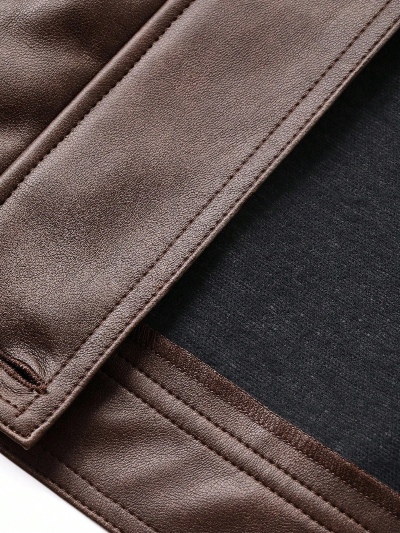 Woman's Vintage-Style Leather Classic Collar Zip-Up Jacket