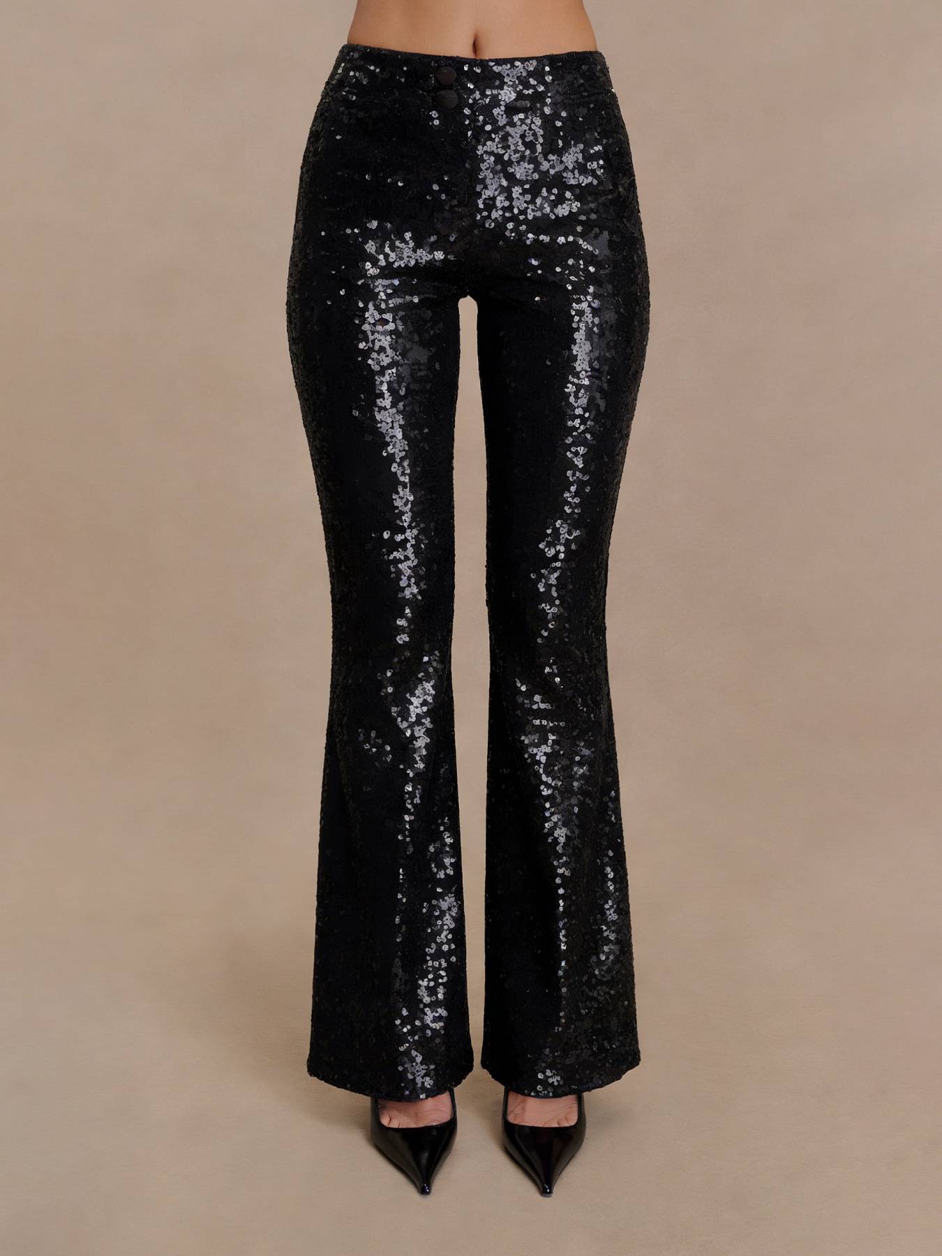 Women's Sequin High Waist Flare Pants
