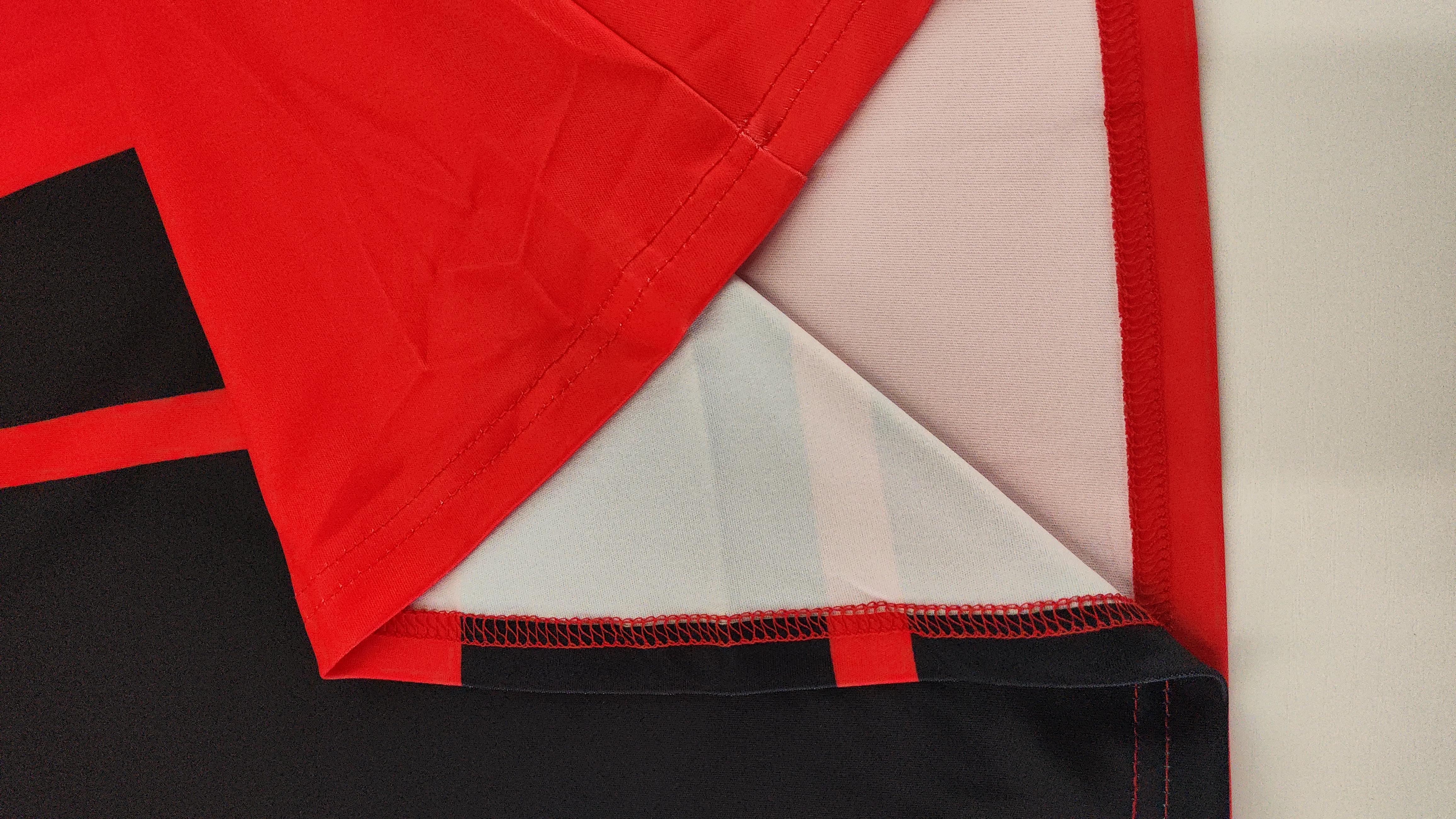 Women's Red and Black Contrast Bow - Front Long Sleeve Dress