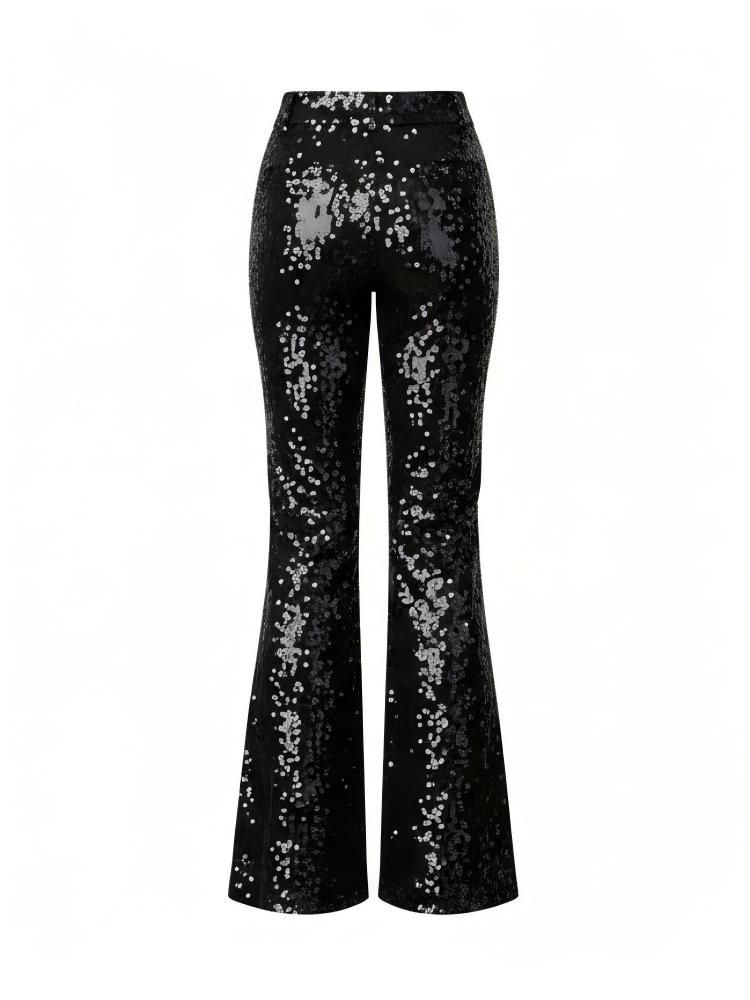 Women's Sequin High Waist Flare Pants
