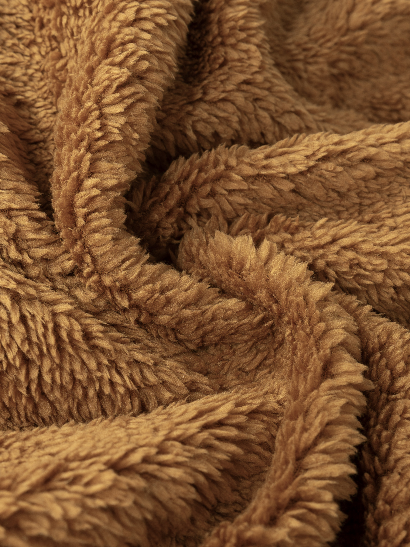 Women's Brown Teddy Fleece Hooded Long Coat