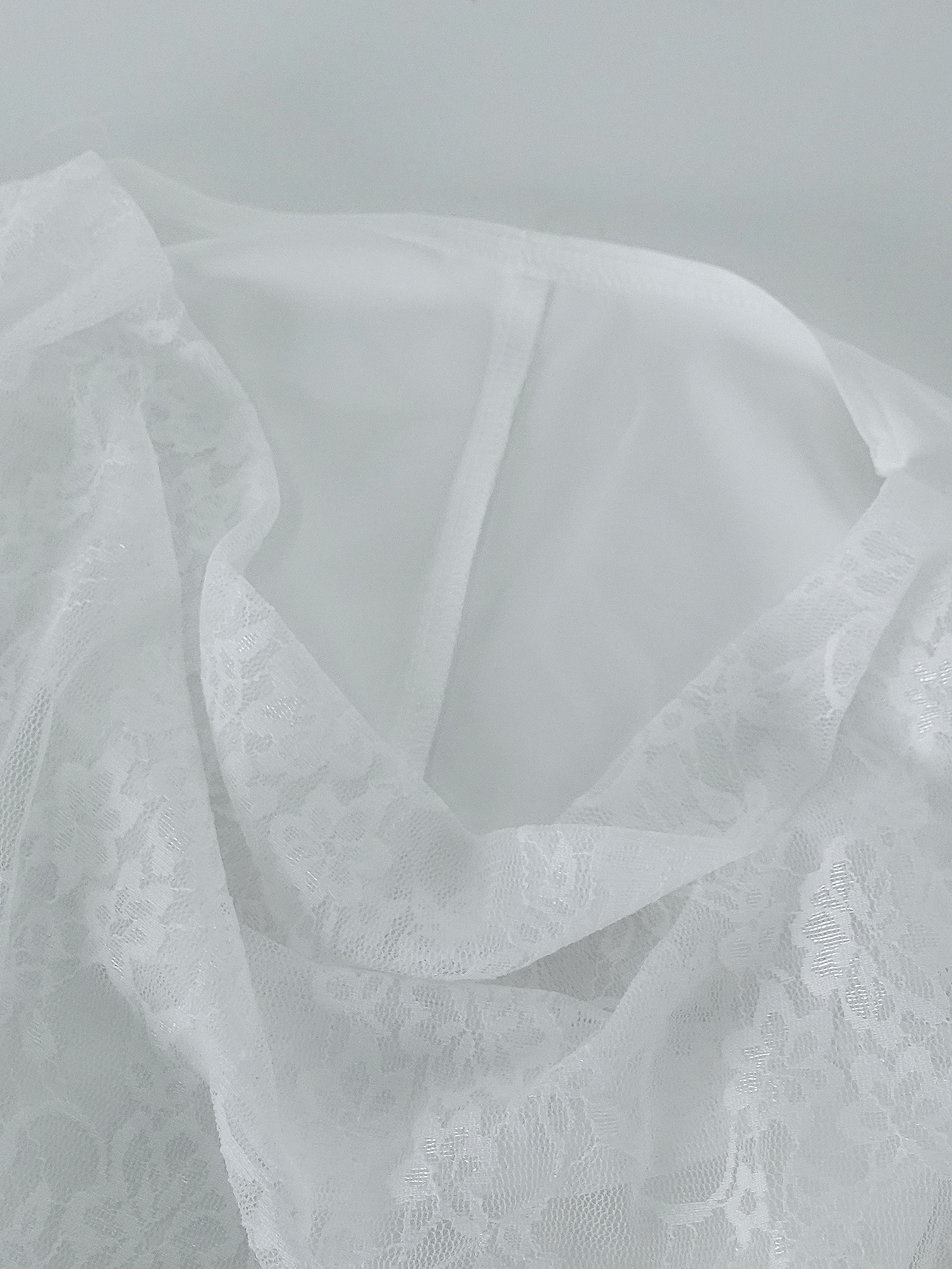 Women's White Lace Cowl Neck Bell Sleeve Peplum Top