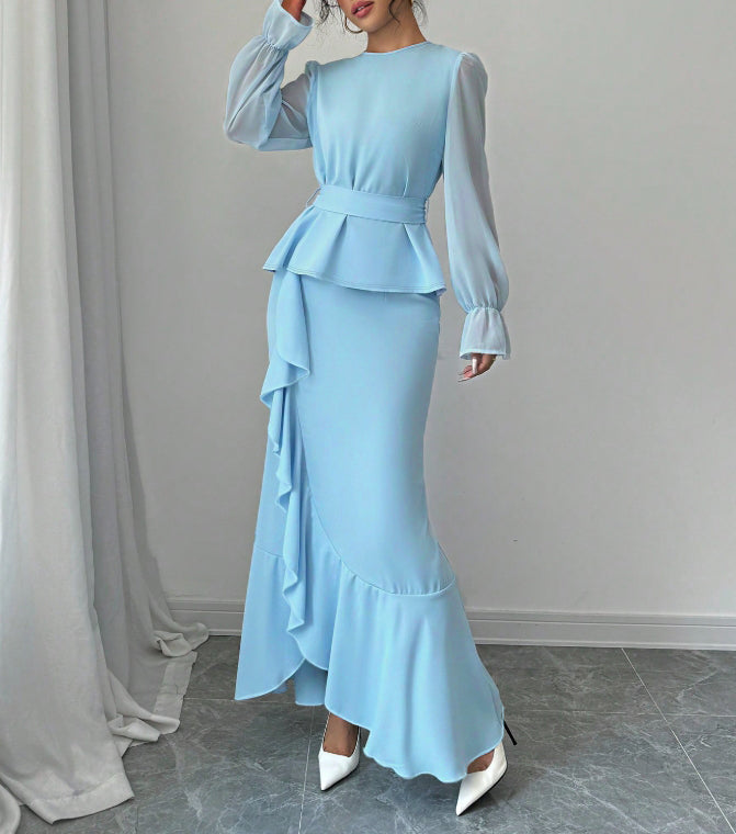 Women's Cuff Tie Top Mermaid Skirt Set-Aetheryn