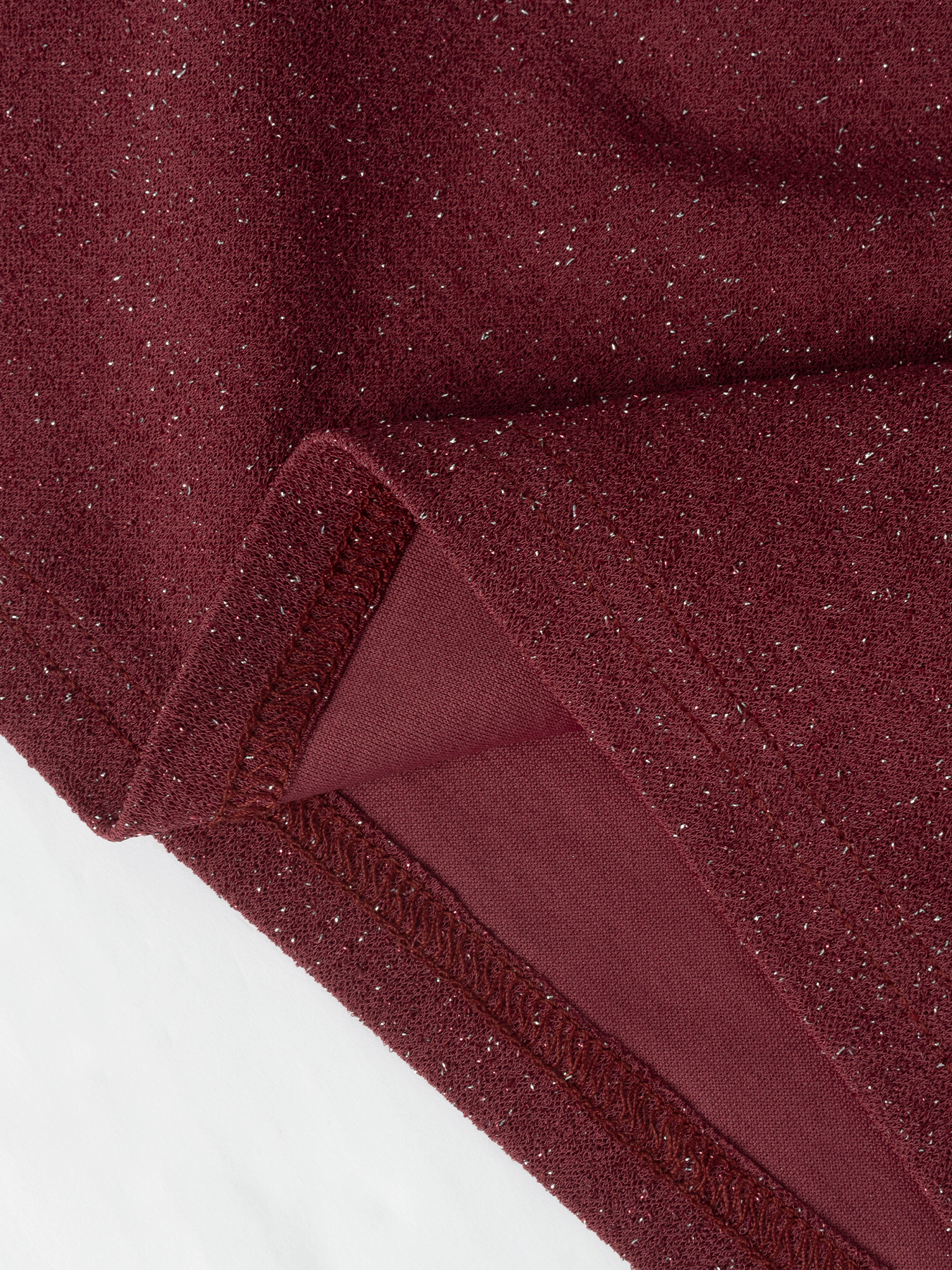 Woman's Glitter Deep V Puff Sleeve Ruched Midi Dress