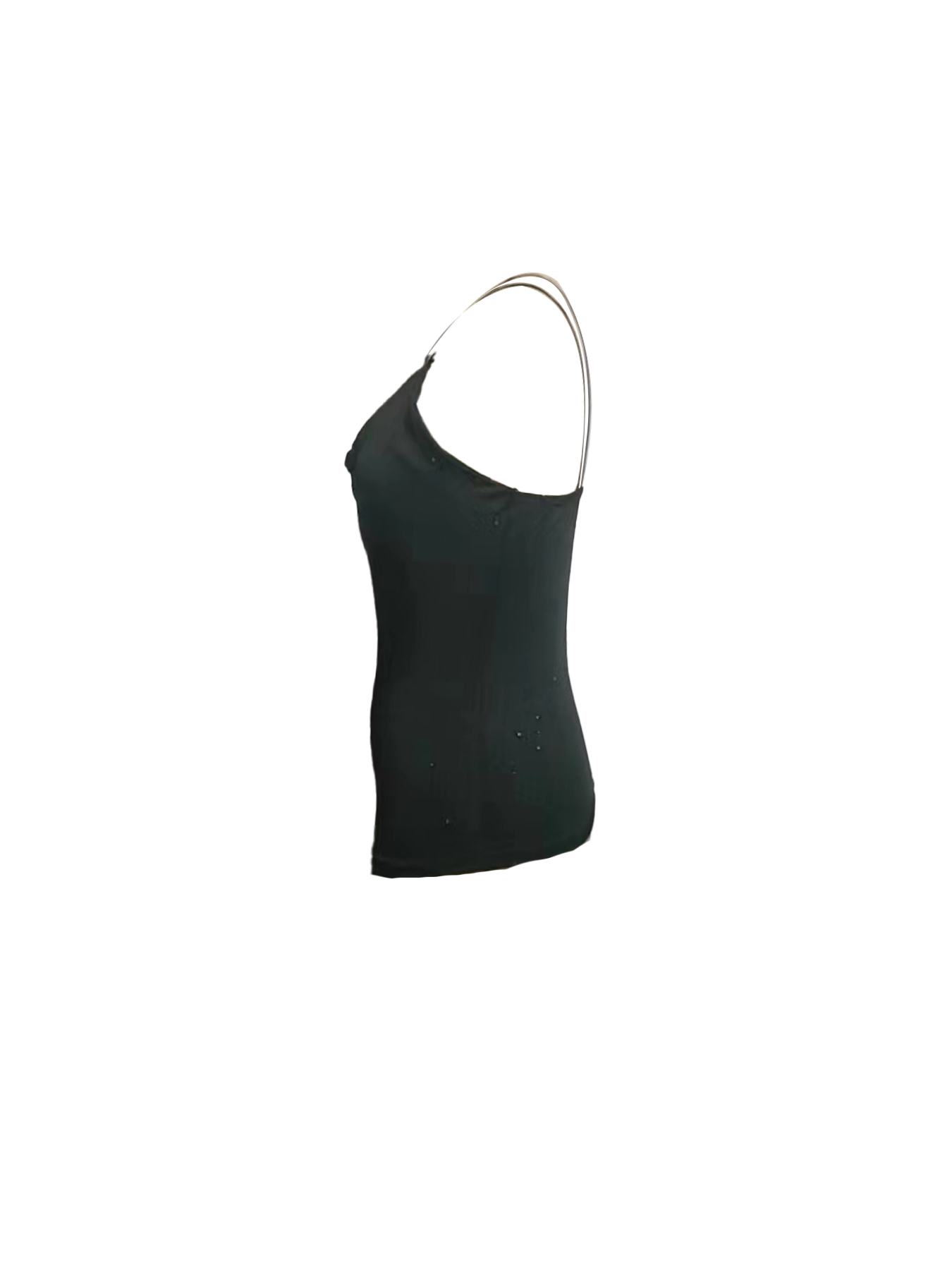 Black Sparkly Camisole with Rhinestone Straps