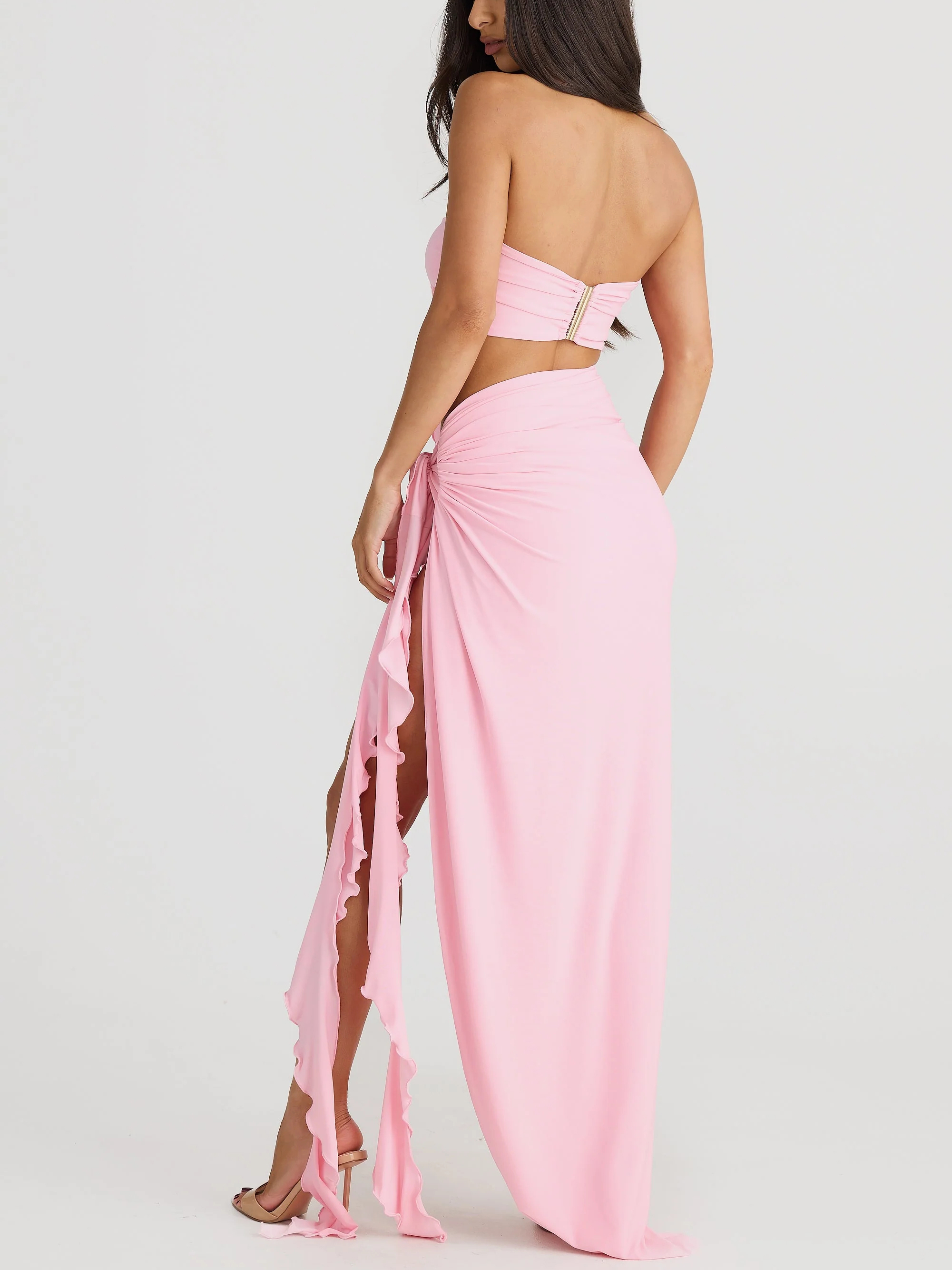Strapless 3D Rose Romantic Two Piece Set