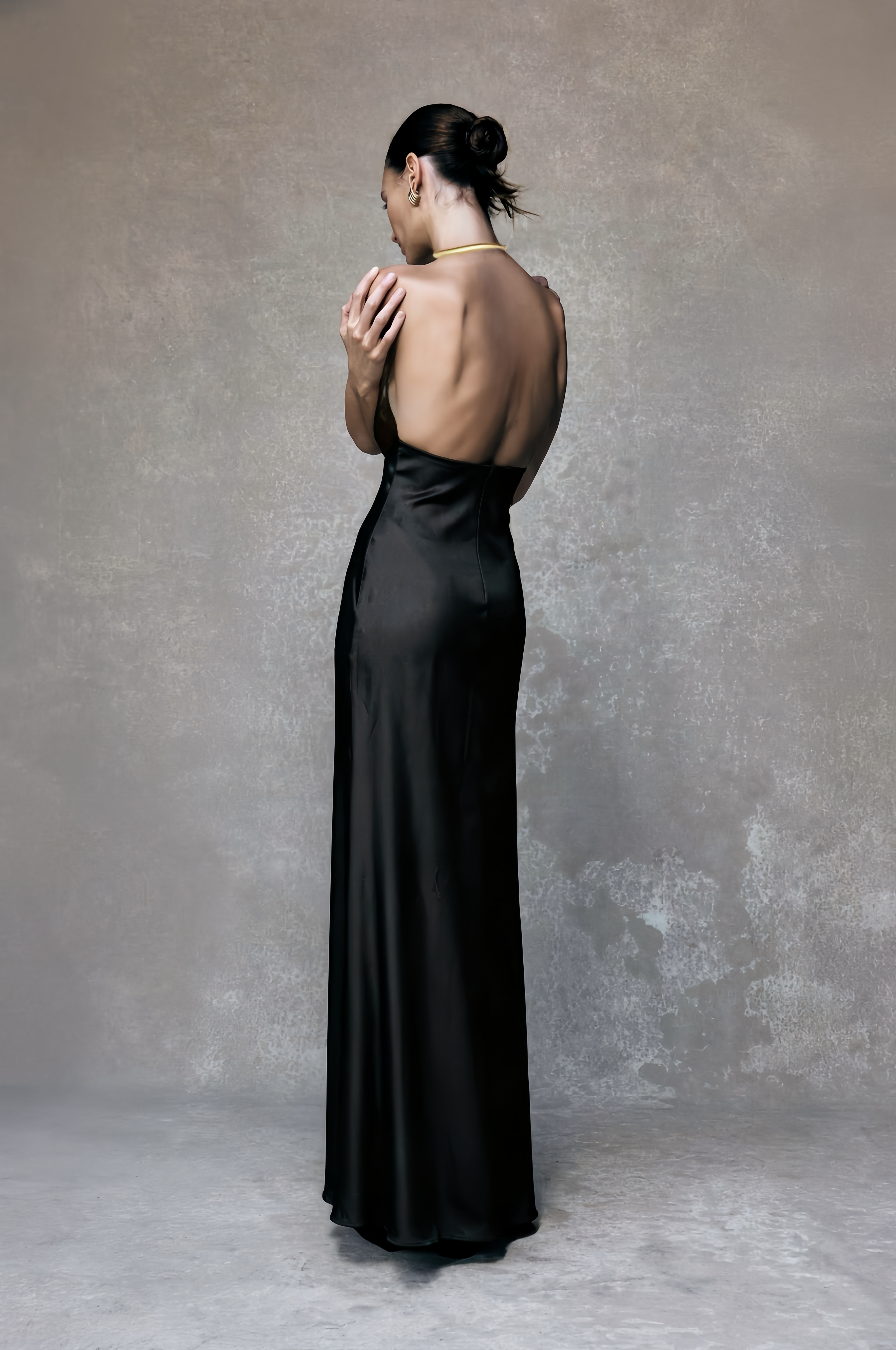 Halter Neck Keyhole Lace Corset Backless Mermaid Maxi Dress