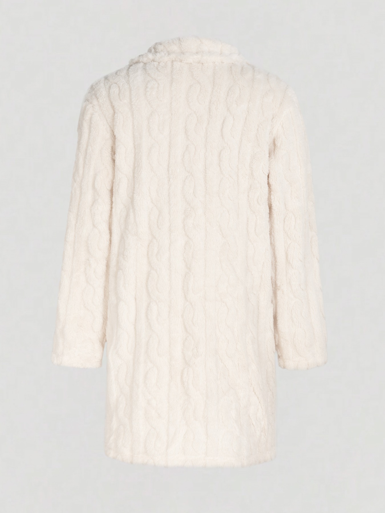 Beige-white suit with fur collar Female double-breasted waist-length coat