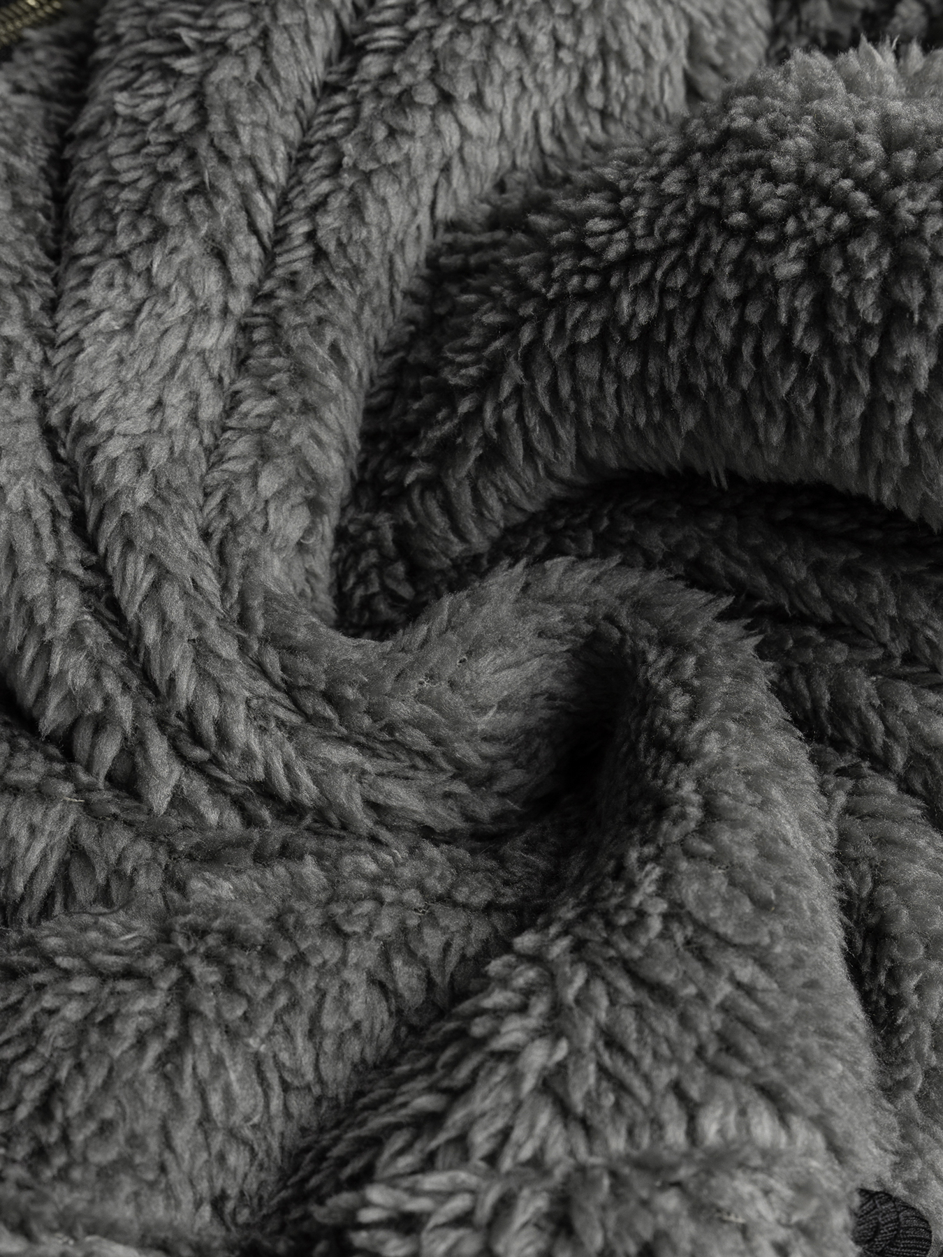 Women's Gray Fuzzy Zip-Up Jacket with Pockets