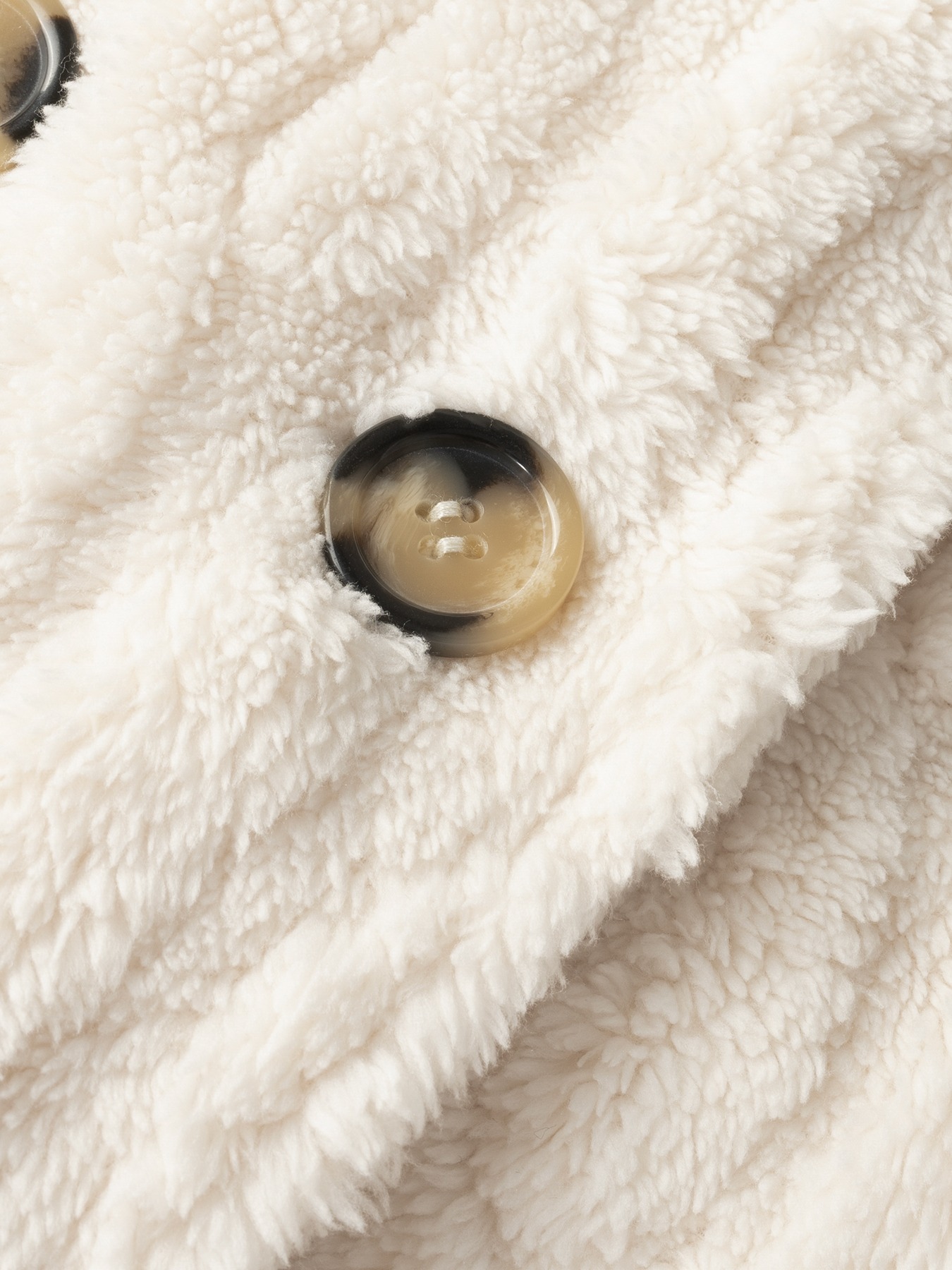 Beige-white suit with fur collar Female double-breasted waist-length coat