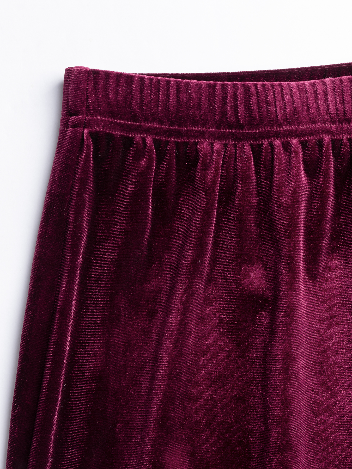 Woman's Burgundy Velvet Double-Breasted Blazer and Pencil Skirt Set