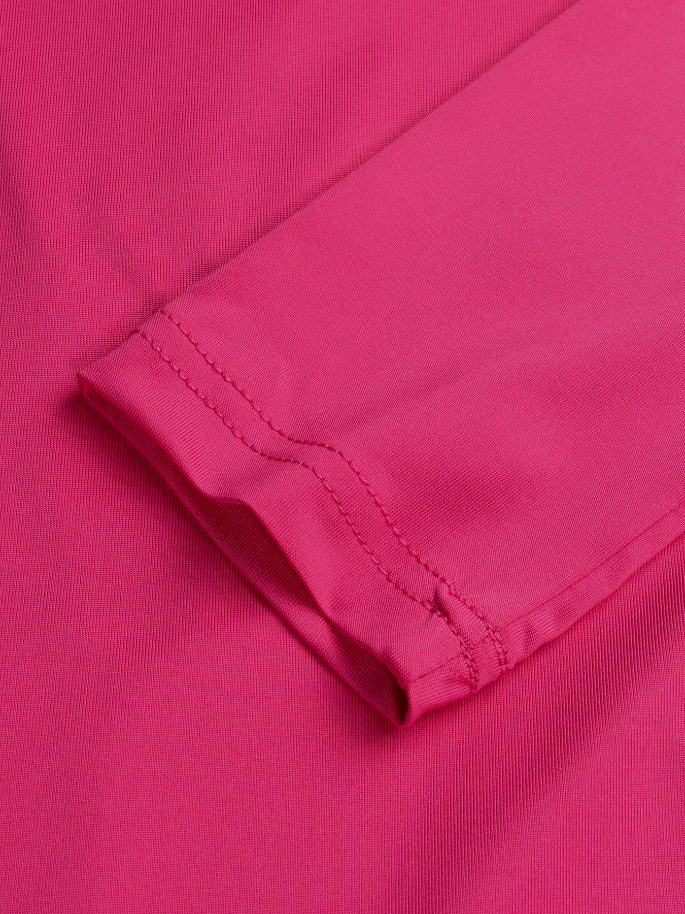 Women's Pink Turtleneck Long Sleeve Ruched Crop Top